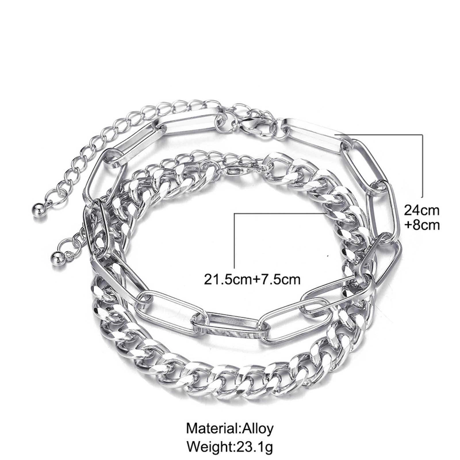 Silver Chunky Chain Ankle Bracelet for Women | Cuban Link & Paperclip Anklet | Minimalist Foot Jewelry for Teen Girls | Beach, Summer & Barefoot Sandals Accessory