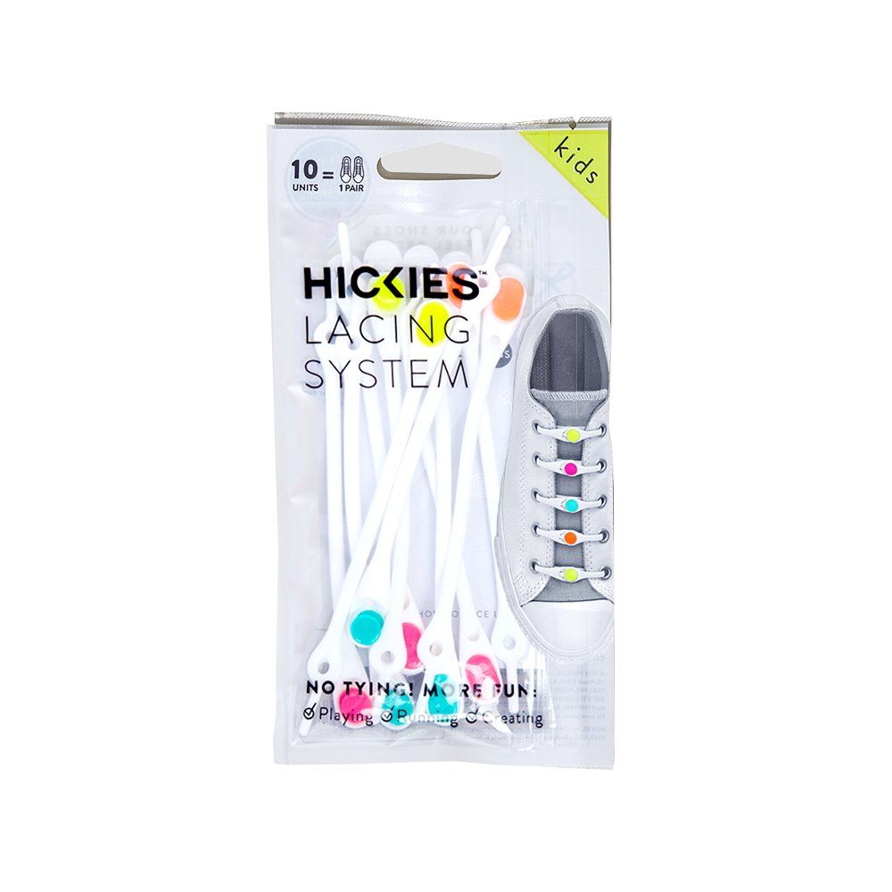 HICKIES Kids No-Tie Elastic Shoelaces - White Sprinkles | Comfortable & Adjustable Sneaker Laces for Boys & Girls | Perfect for Running, School & Everyday Wear