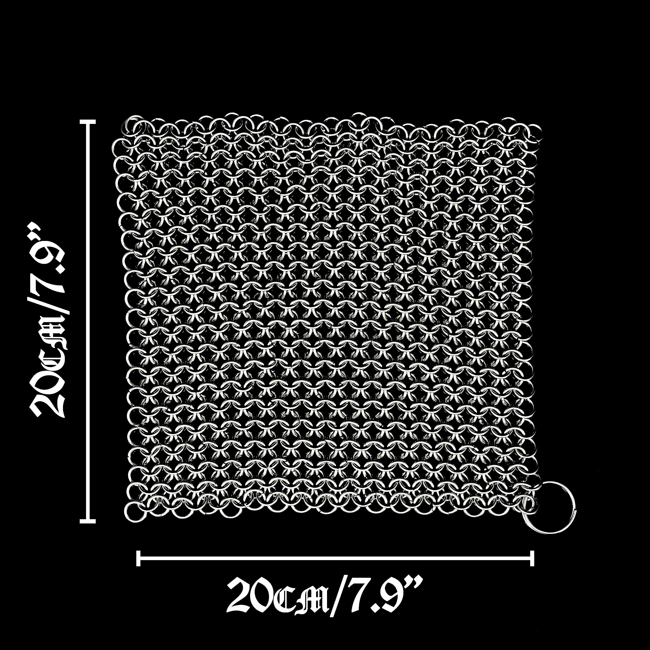 Premium 316L Stainless Steel Chainmail Scrubber Cleaner 7.8