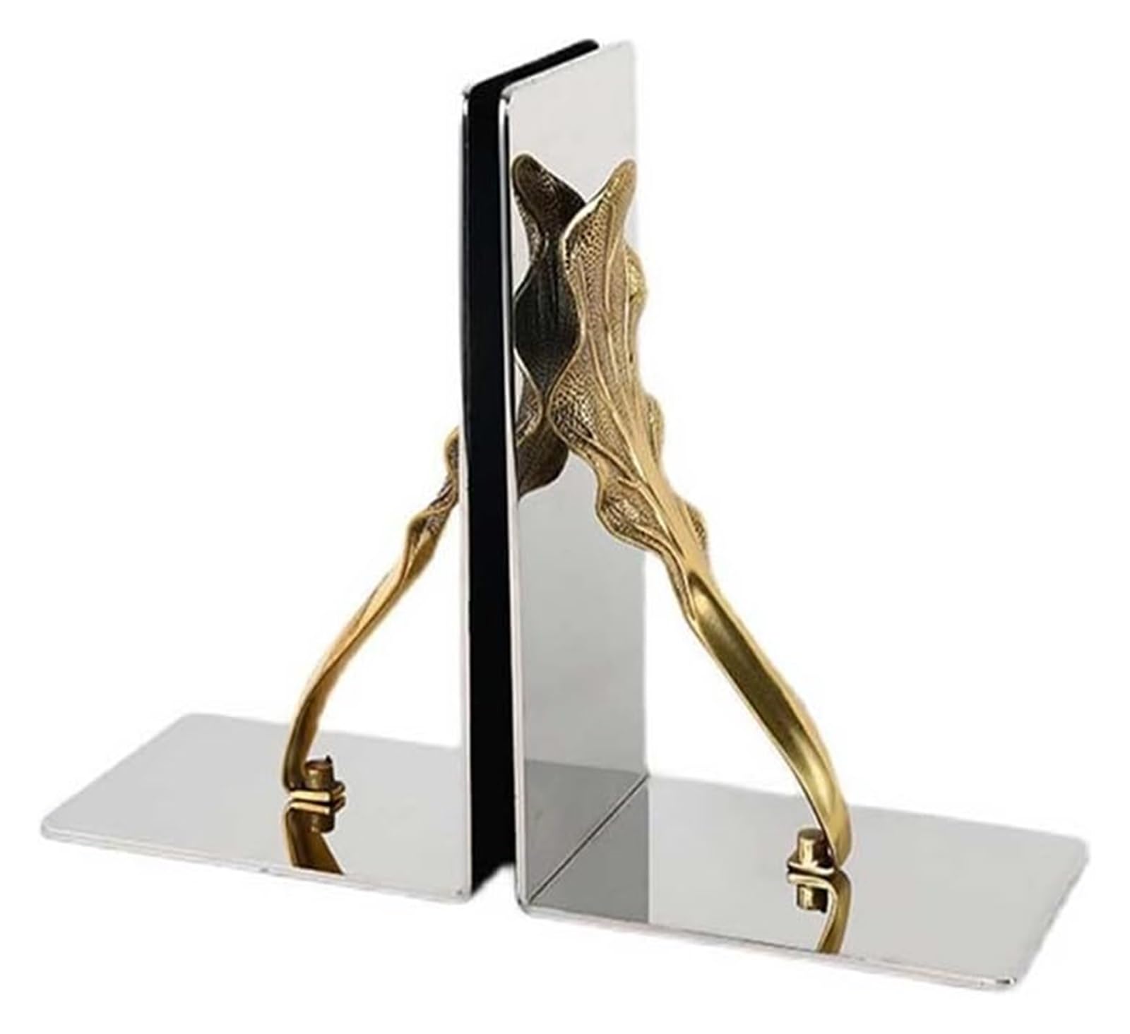 Heavy-Duty Metal Bookends for Shelves - Non-Skid Decorative Book Holder Supports Heavy Books | Perfect for Home Office, Library & Study Room Organization