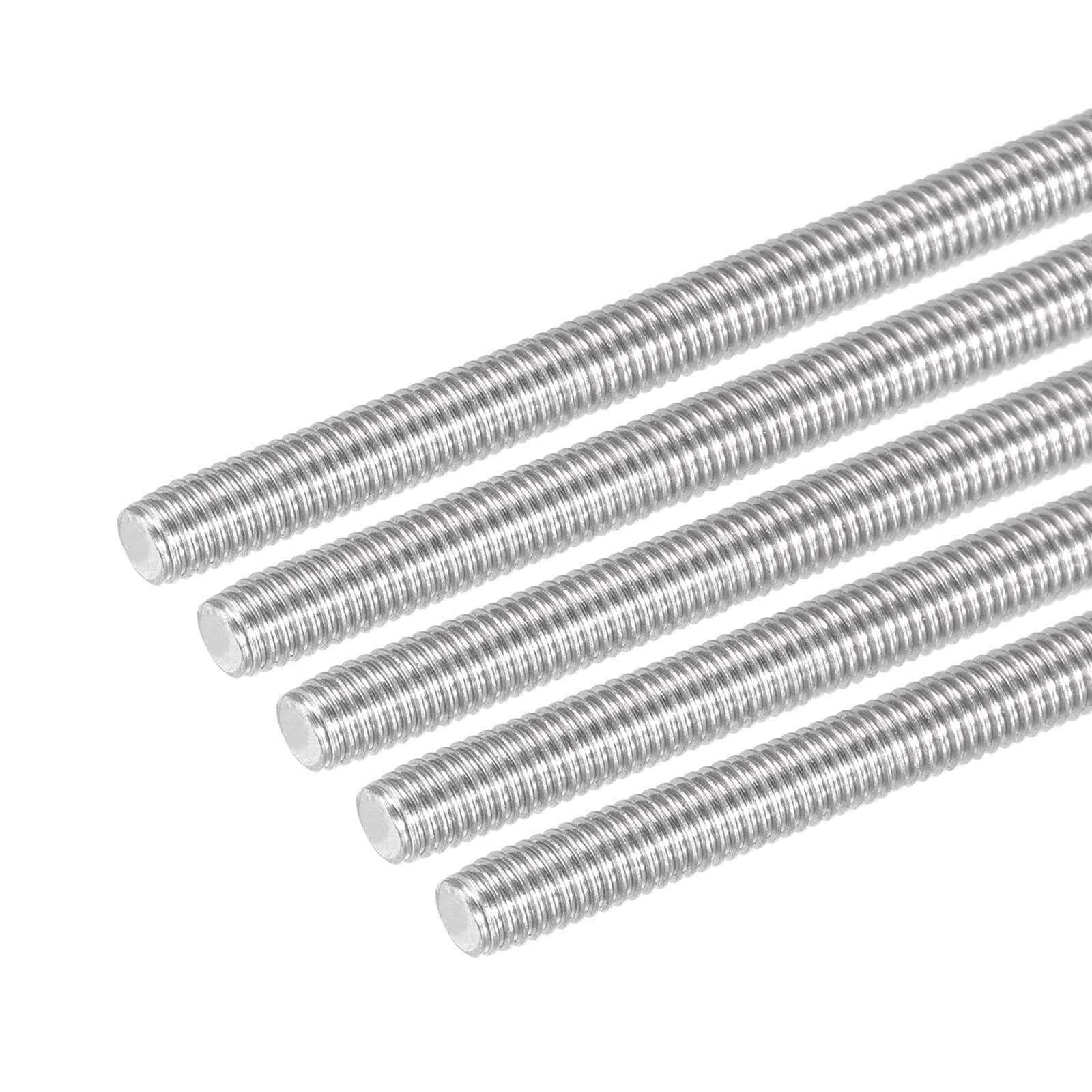 304 Stainless Steel M5 x 190mm Threaded Rods - 5 Pack for DIY & Construction