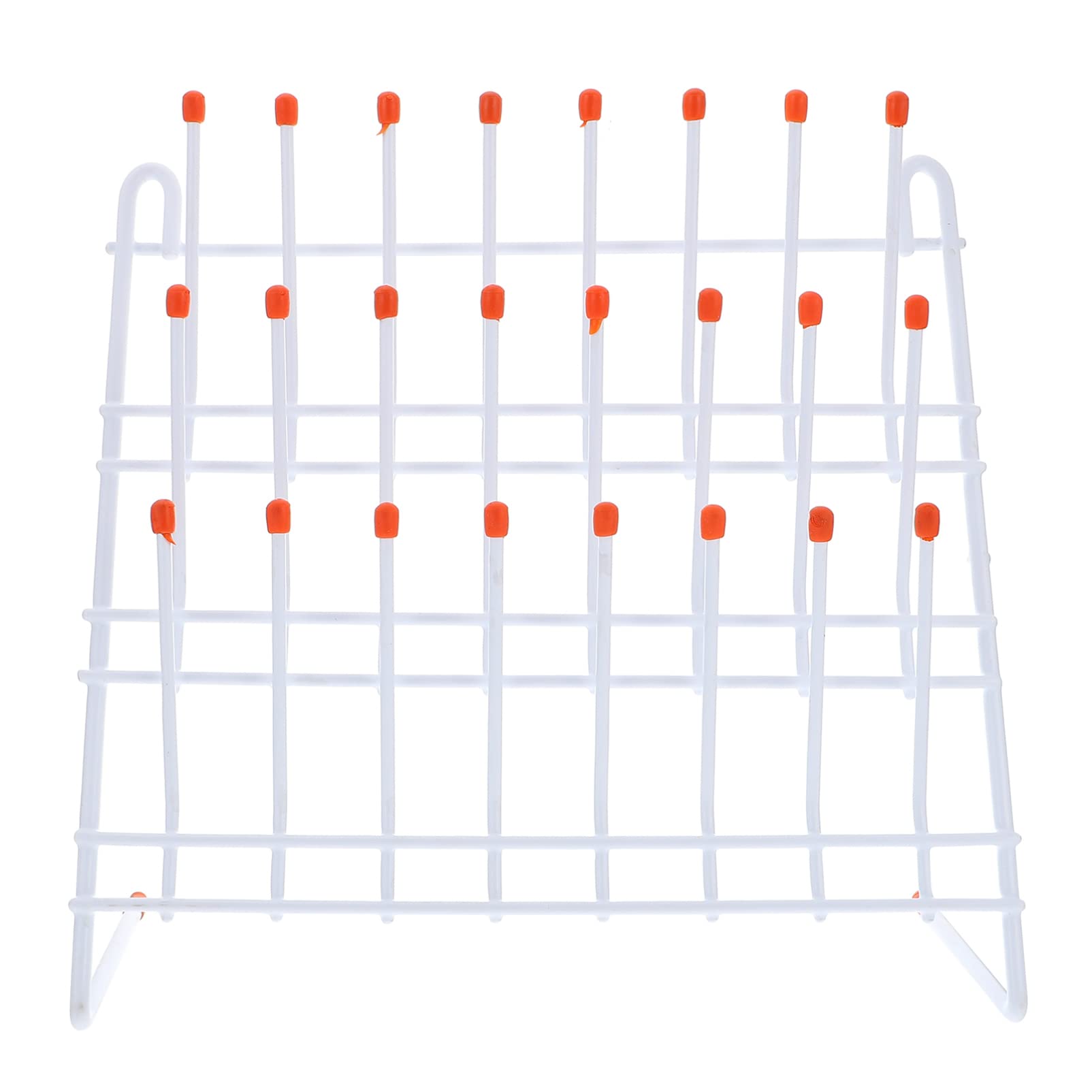 iplusmile 24-Peg Metal Wire Glassware Drying Rack - Wall Mount or Self-Standing Lab Tube Rack for Test Tubes, Beakers & Flasks - 11.8x11.8x4.5 Inch - Perfect for Laboratories, Home Brewing & Artwork Drying