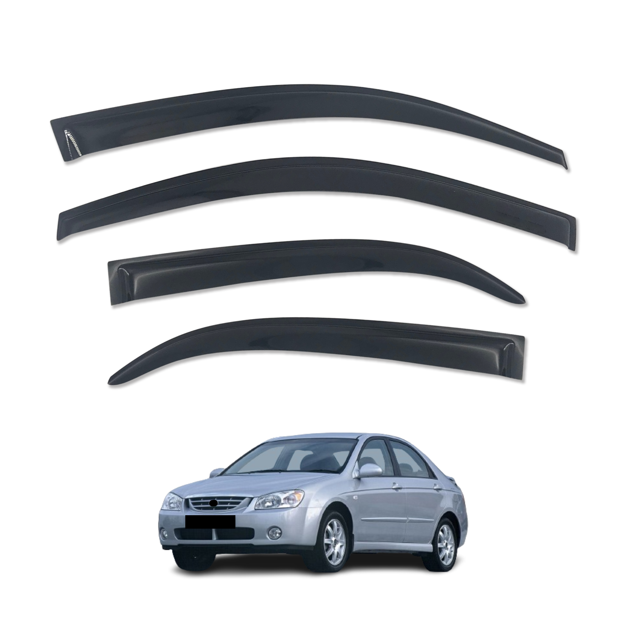Weather Shields for KIA Cerato LD Sedan 2004-2008 - Rain Guards & Window Deflectors - Perfect for All-Weather Protection & Noise Reduction While Driving