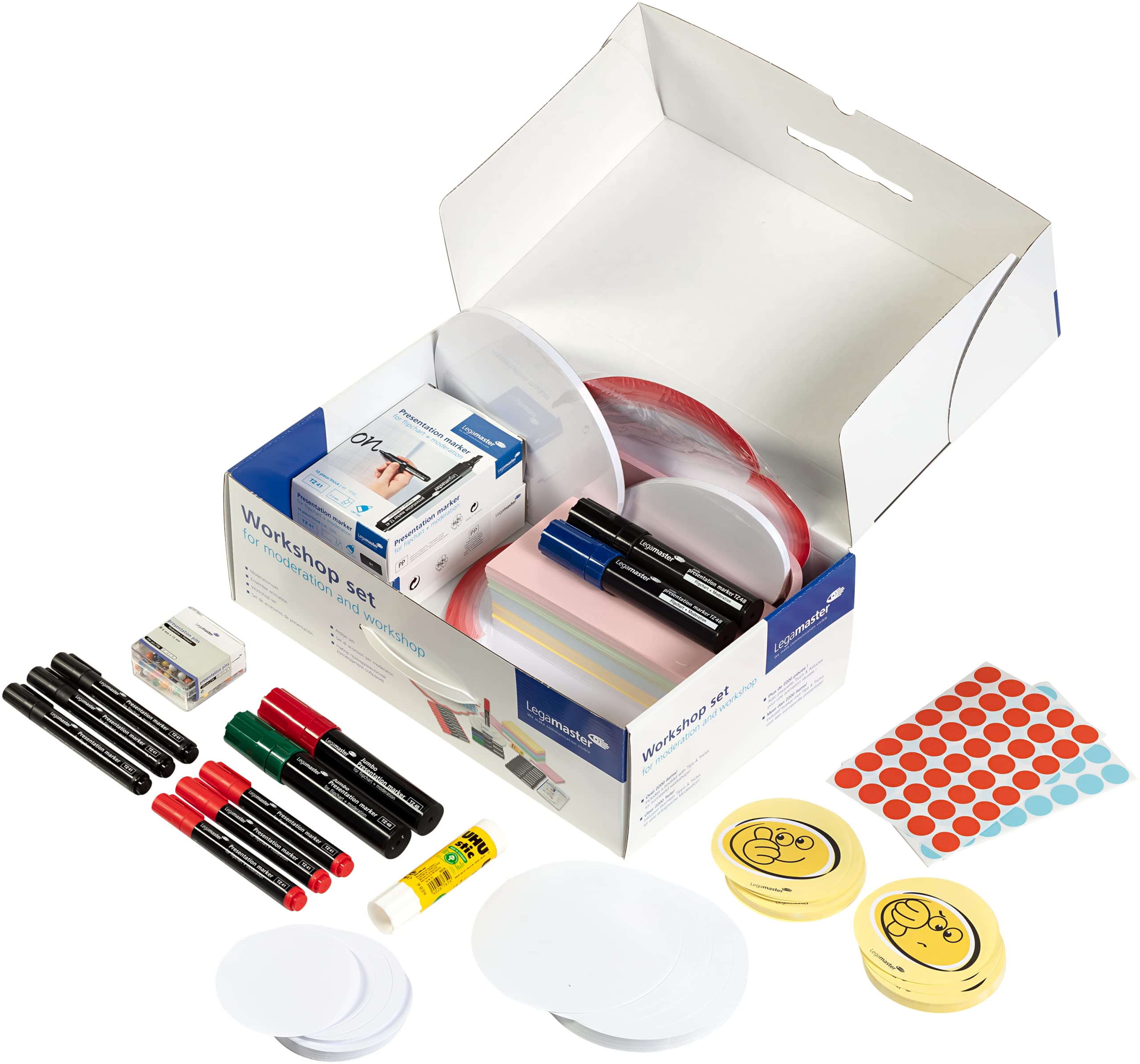 2200-Piece Professional Workshop Set - Includes Presentation Cards, Whiteboard Markers, Moderation Cards & More | Perfect for Team Building, Training Sessions & Business Meetings