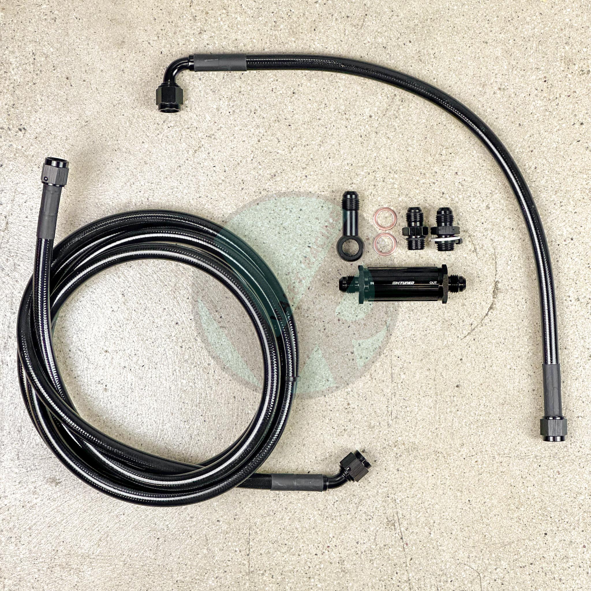 K Tuned 92-95 Honda Civic 2dr Coupe Stainless Steel Fuel Feed Line System with 6