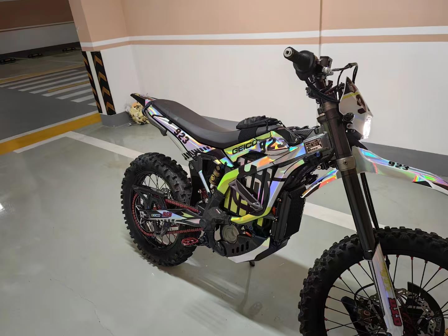 Custom MXP Laser Graphics Dirt Bike Decals Kit - Full Sticker Set for Sur-Ron Ultra Bee Electric MX Bike (Green) | High-Quality Vinyl for Motorcross & Off-Road Racing Protection