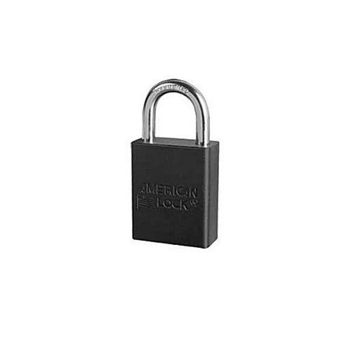 American Lock 1105 73872 1 Shackle Height Black Lockout Aluminum Padlock with Key - Secure Storage Units, Toolboxes & Equipment for Industrial Safety