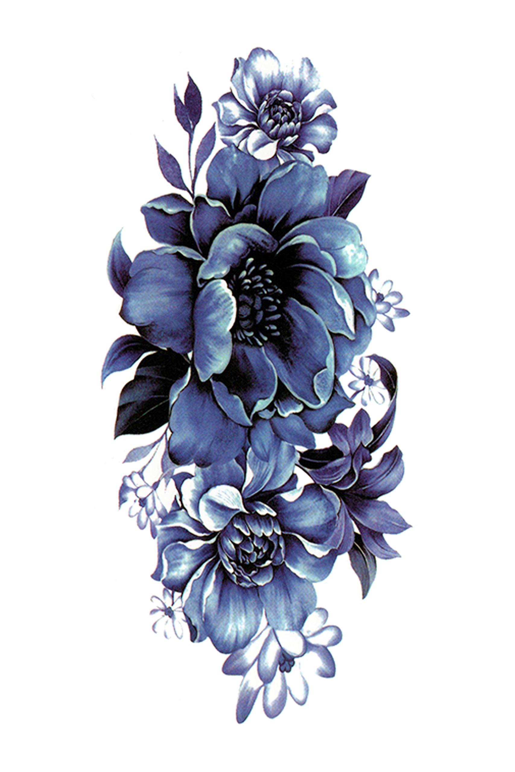 Waterproof Temporary Tattoo Stickers for Men & Women - 3D Realistic Flowers, Butterflies, Stars, Angels, Wolves & Armband Designs (19x9cm) | Perfect for Parties, Festivals, Cosplay & Body Art