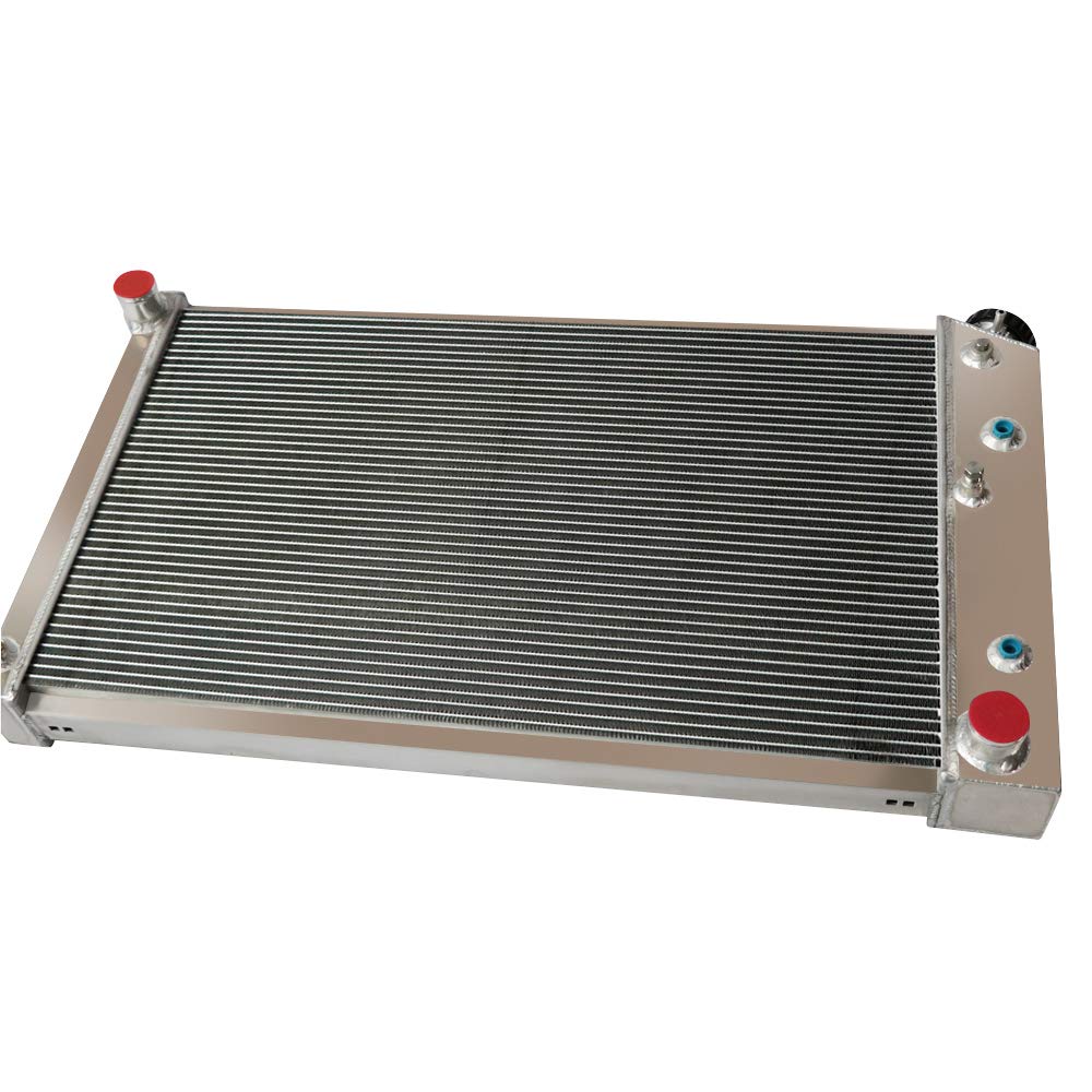 ECMRAD 3-Row Aluminum Radiator & Shroud Fan Combo for 1968-1972 Chevy Pontiac GTO Chevelle El Camino - High Performance Cooling Upgrade for Classic Muscle Cars & Hot Rods