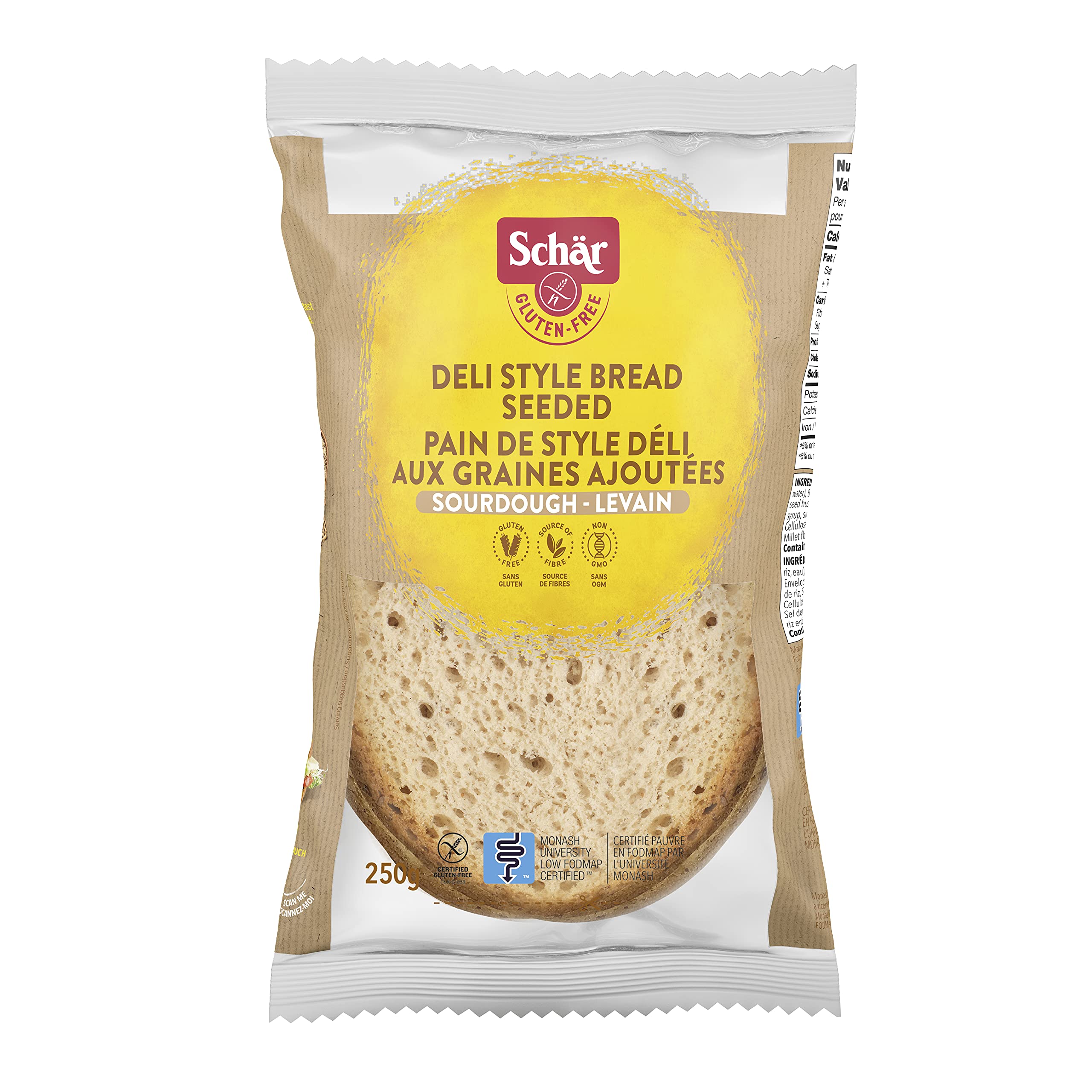 **Schar Deli Style Sourdough With Flax Gluten-Free Bread – Non-GMO, Lactose-Free, Preservative-Free, Pre-Sliced, 250g – Perfect for Sandwiches, Toast & Healthy Snacking**