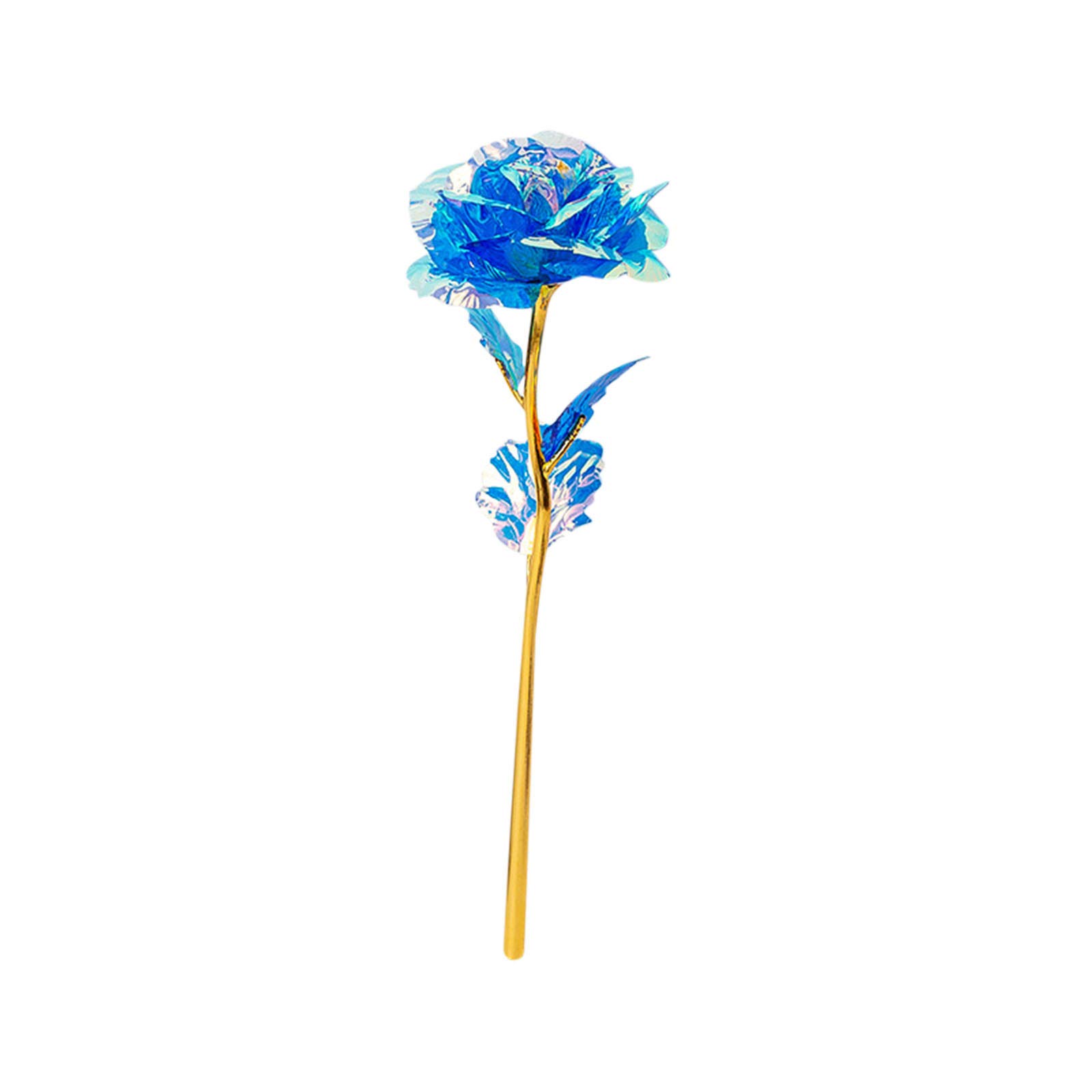 Blue LED Light Up Artificial Rose Flower - Romantic Unique Gift for Girls, Home Decor, Table Vase Decoration, Wedding & Birthday Party Decorations | Realistic Glowing Floral Arrangement for Bedroom, Living Room, Valentine's Day