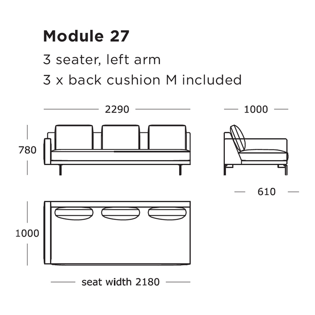 Edge V2 Modular Sofa Set - Customizable Sectional Couch with 25 & 32 Inch Modules for Living Room, Lounge & Office Spaces