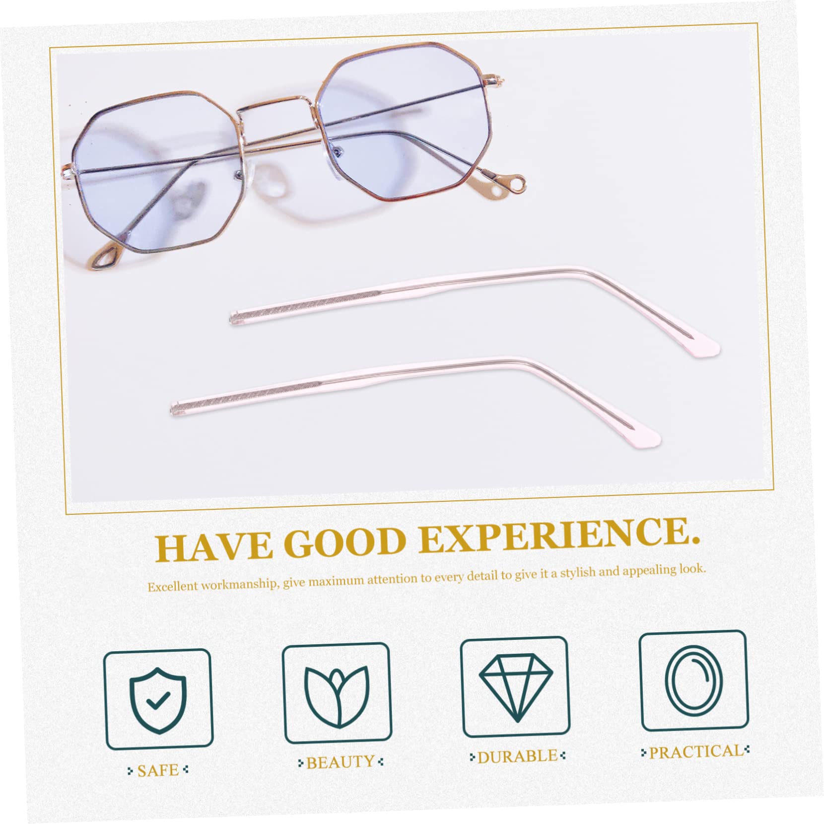 Healvian 4 Pairs Glasses Arm Replacement - Metal Crystal Frame for Men & Women | Eyewear Accessories for Daily Use