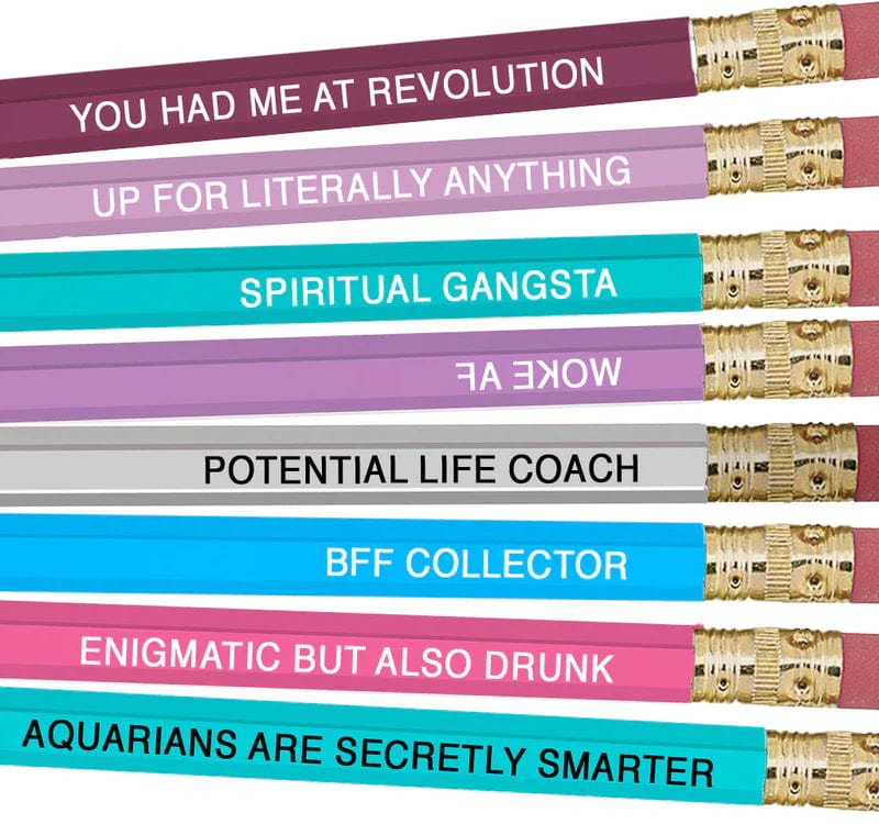 Aquarius Zodiac Sign Pencil Set - 12 Pack Astrology-Themed Pencils for Writing, Drawing & Gift Giving | Perfect for Students, Artists & Astrology Lovers