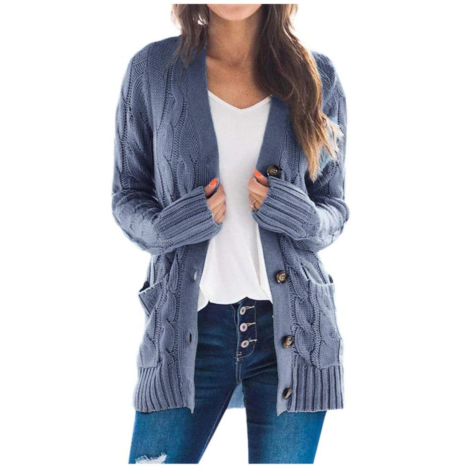 Boho Patchwork Cardigan for Women - Long Sleeve Open Front Knit Sweater with Pockets | Cozy Loungewear, Fall Layering & Casual Outfit Essential