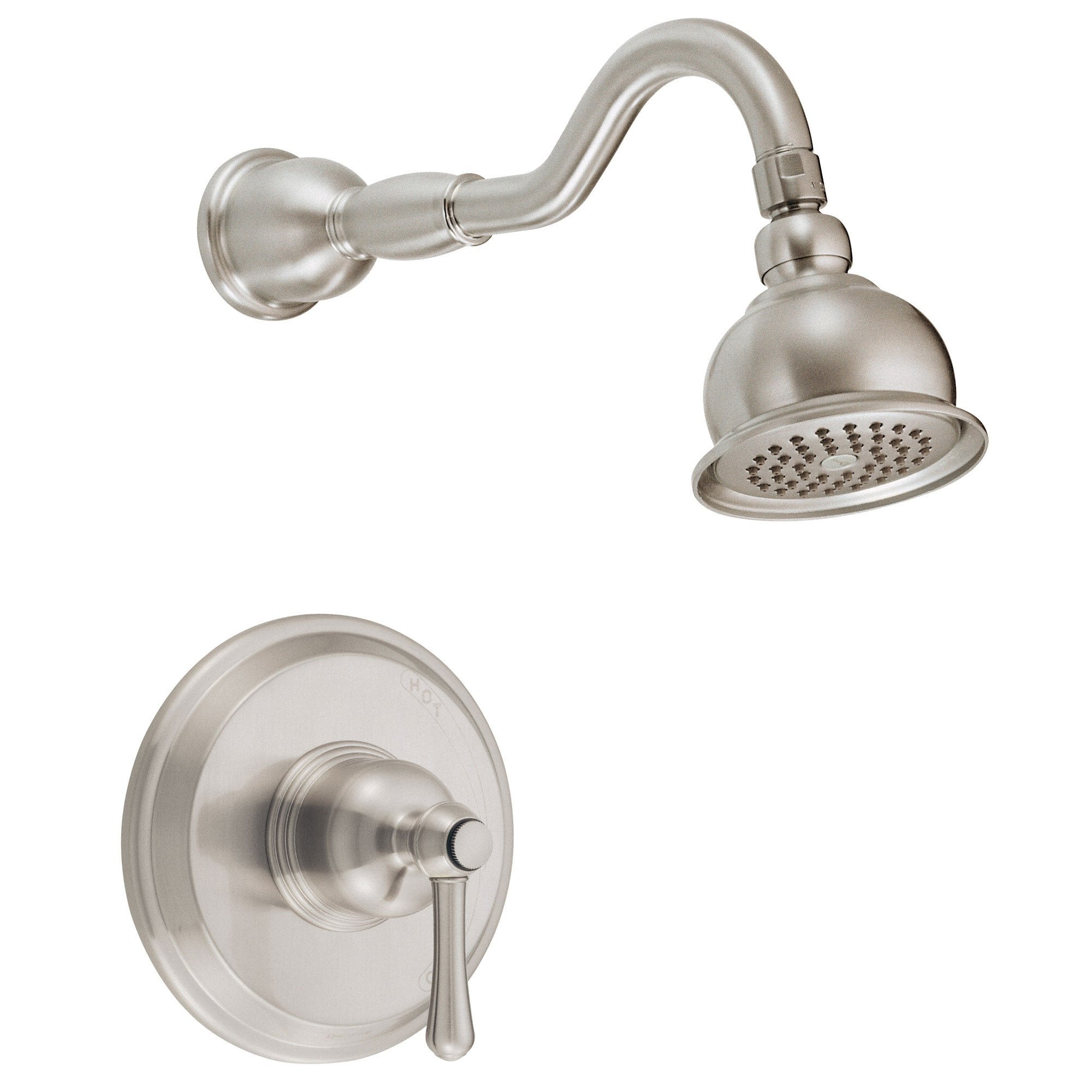 Danze Opulence Brushed Nickel Single Lever Shower Faucet with Rough-In Valve - Modern Bathroom Fixture for Luxurious Spa Experience