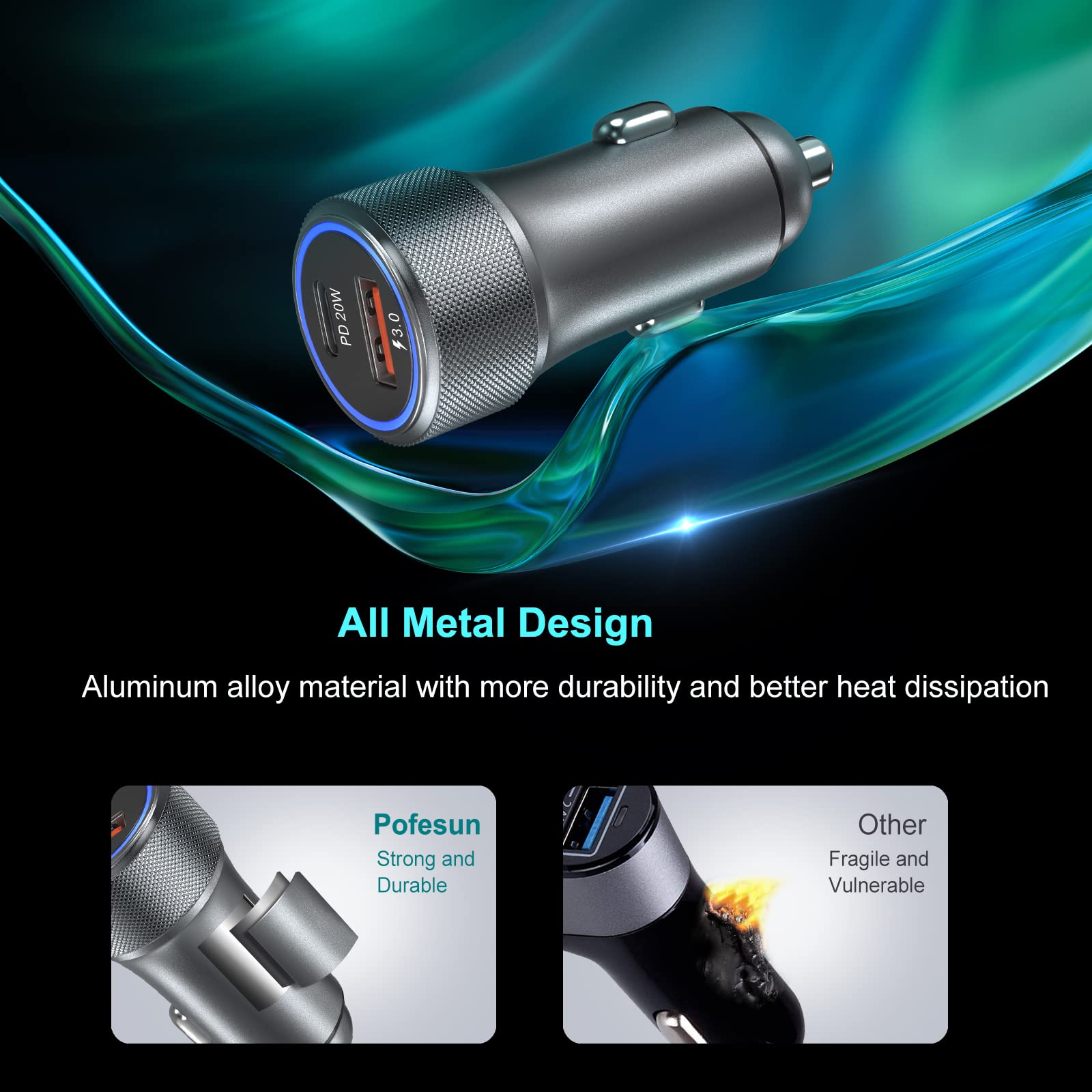 38W USB C Car Charger Fast Charging for iPhone 16/15 Pro Max, iPad Pro, Samsung S24/23/22 & Android - 2 Pack PD&QC3.0 Super Fast Type C Car Charger Adapter - Perfect for Road Trips & Daily Commute