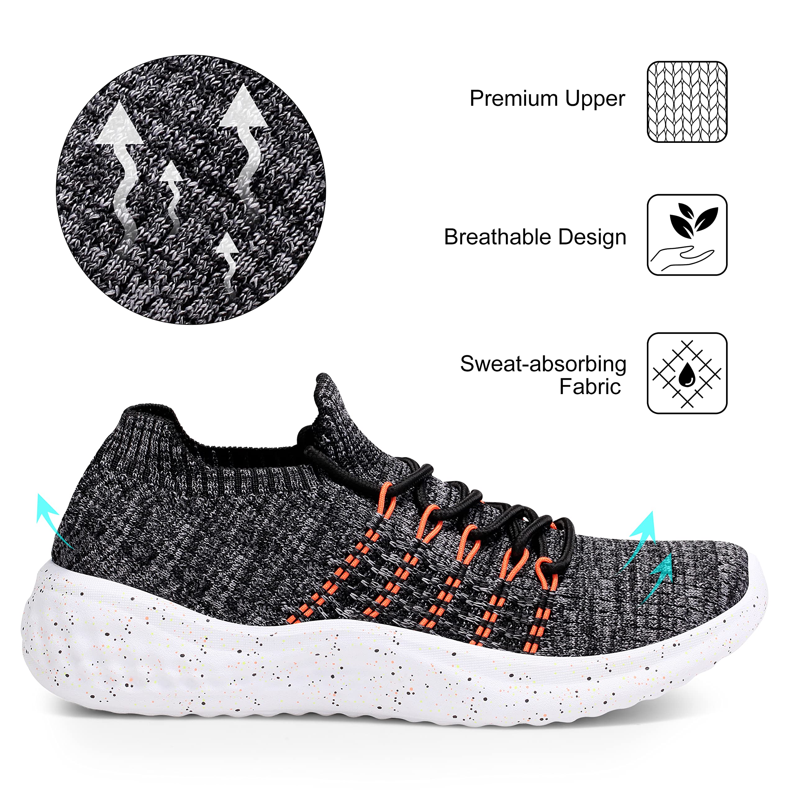 Women's Lightweight Slip-On Walking Shoes - Breathable Tennis Sneakers for Women - Comfortable Athletic Sport Shoes for Walking, Running & Gym Workouts - Perfect for Casual Wear, Travel & Outdoor Activities
