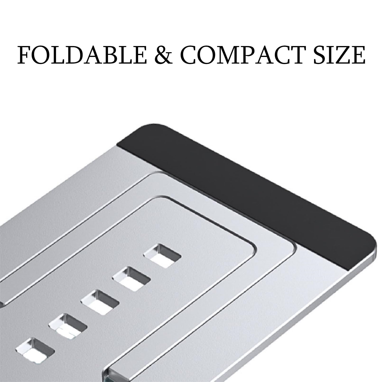 Foldable Aluminum Phone Stand Holder - Adjustable Portable Bracket for iPhone, iPad, Tablets - Perfect for Desk, Office, Home & Travel Use (Gray)