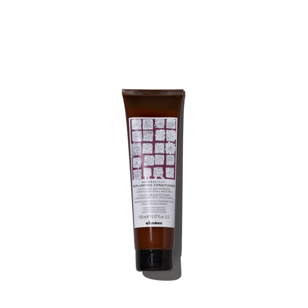 Davines Natural Tech Replumping Conditioner 150ml - Hydrating & Volumizing Hair Treatment for Fine, Thin Hair | Salon-Quality Hair Care for Daily Use & Special Occasions