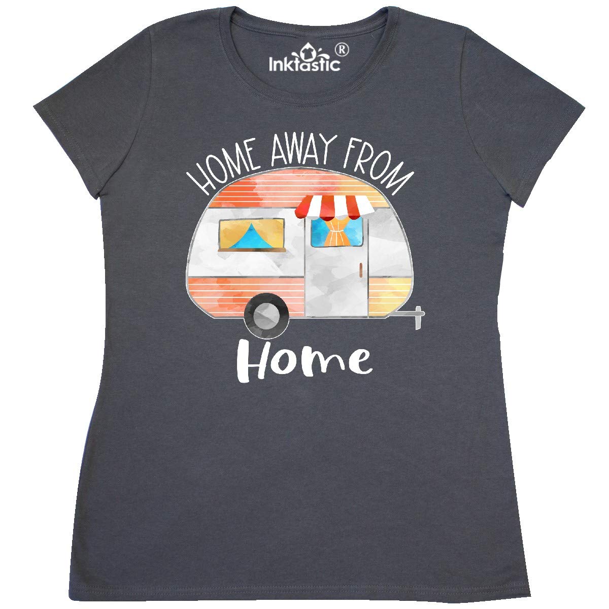 Inktastic Home Away from Home Orange Camper Women's T-Shirt - Comfortable Casual Tee for Travel, Camping & Outdoor Adventures