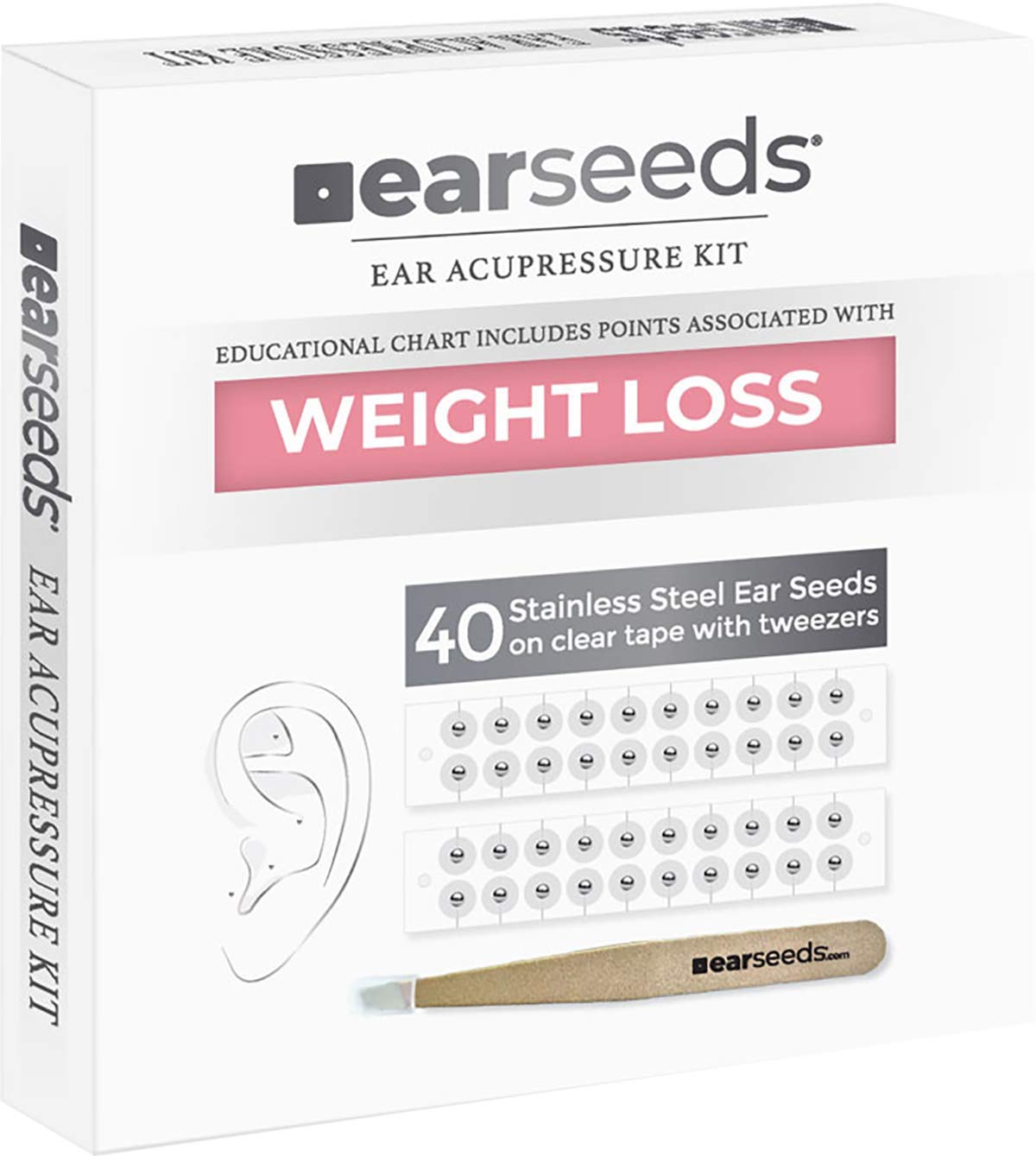 Stainless Steel Ear Seeds Kit with Tweezers for Weight Loss & Acupressure Therapy - Perfect for Home Use, Stress Relief, and Natural Wellness
