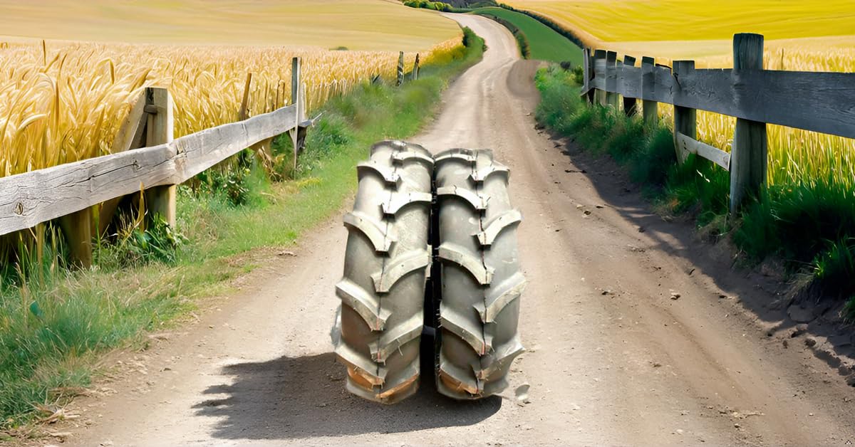 **Set of 2 New 7-16 Farm Tractor Lug R-1 Tires with Tubes – Heavy-Duty Agricultural Tires for Tractors, Implements, and Off-Road Use**