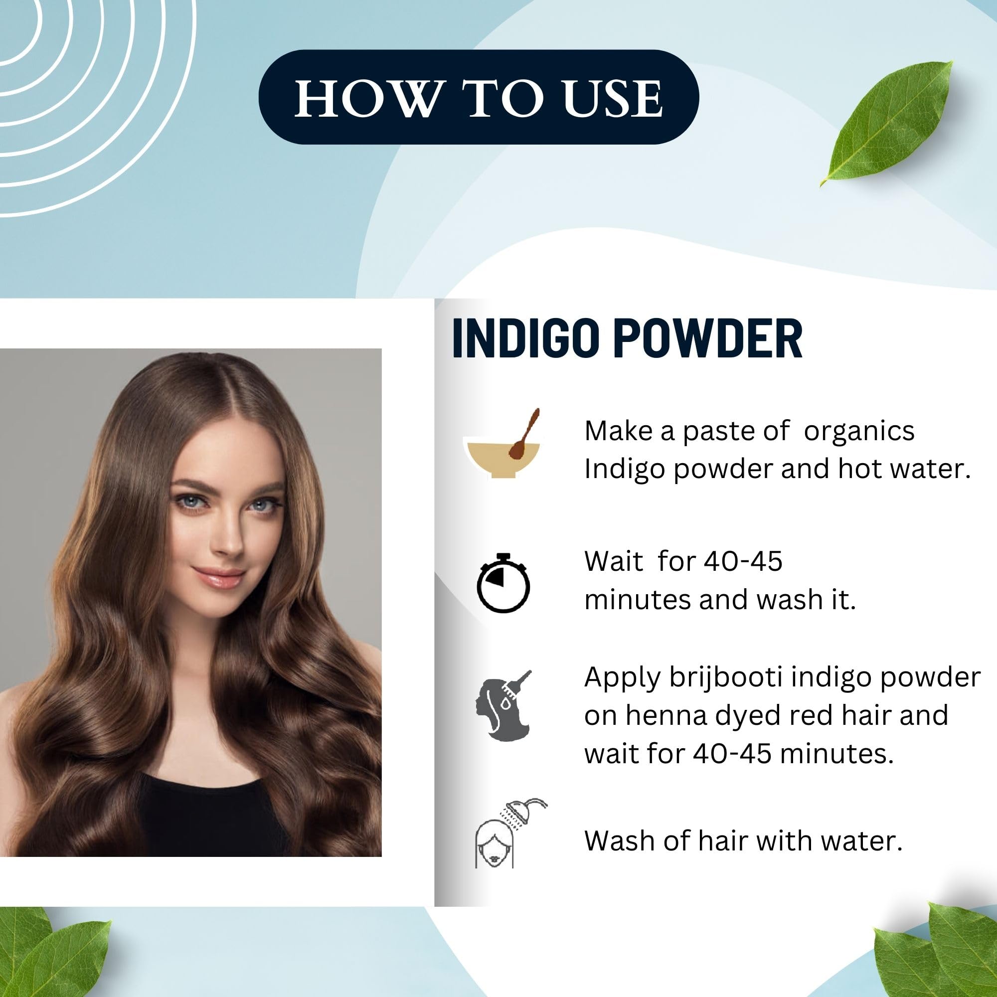 Organic Indigo Powder for Black Hair Dye (200g) | Pure Natural Henna Alternative | Hair Coloring & Tattoo Use | DIY Beauty & Herbal Hair Treatment
