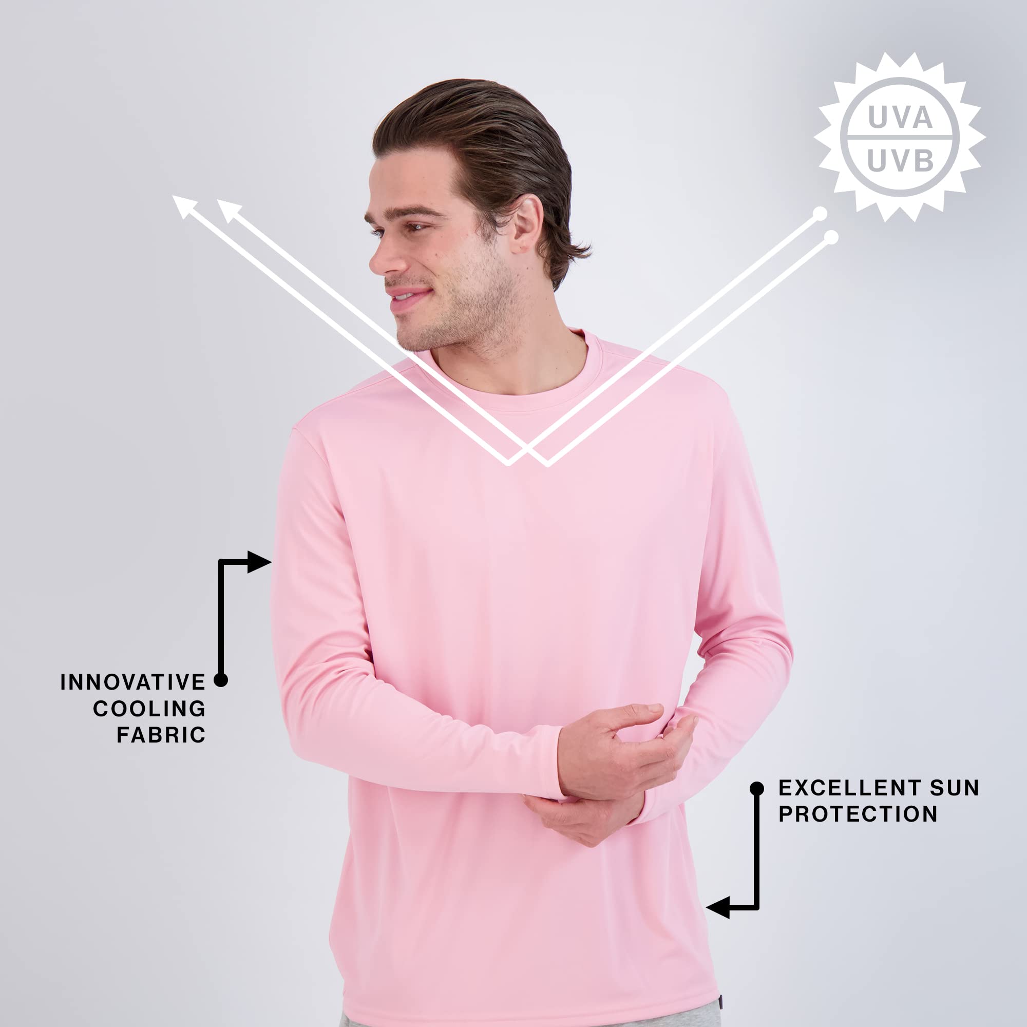 Denali Performance Men's UPF 50+ ProtectUV Solar Long Sleeve T-Shirt - Tarpon Ice Blue | Sun Protection Fishing & Outdoor Shirt for Hiking, Boating & Summer Activities