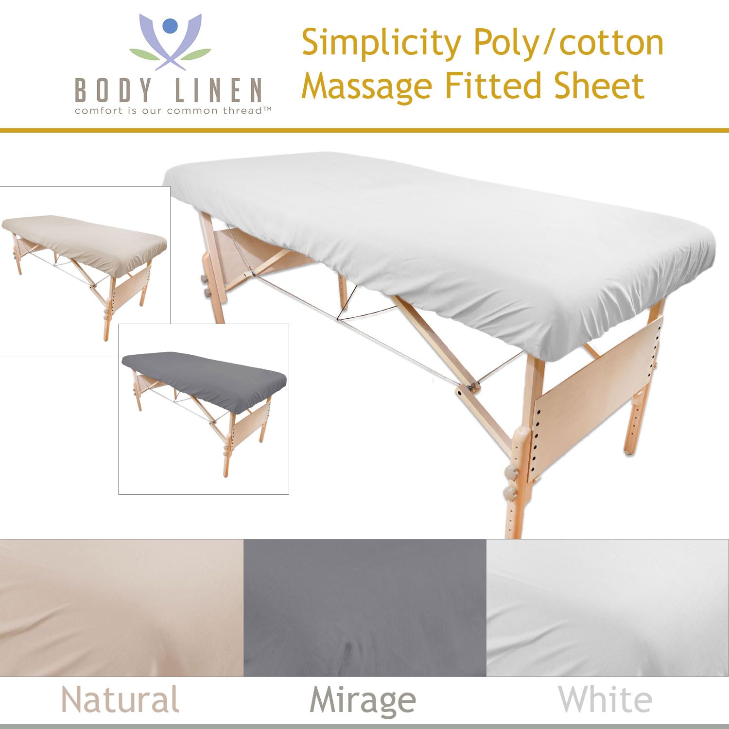 Premium 180 Thread Count Poly Cotton Massage Table Fitted Sheets - Soft, Durable & Breathable for 28-32