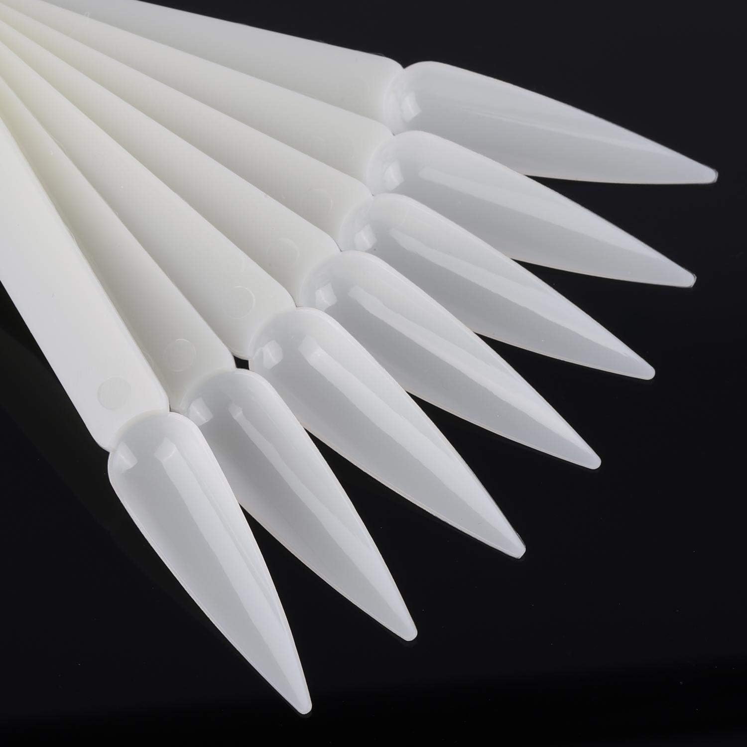 NAILWIND 100-Piece Fan-Shaped False Nail Display Sticks - Natural Nail Art Polish Practice Tips for DIY & Salon Use - Perfect for Nail Color Swatching, Salon Training & Home Manicure Practice