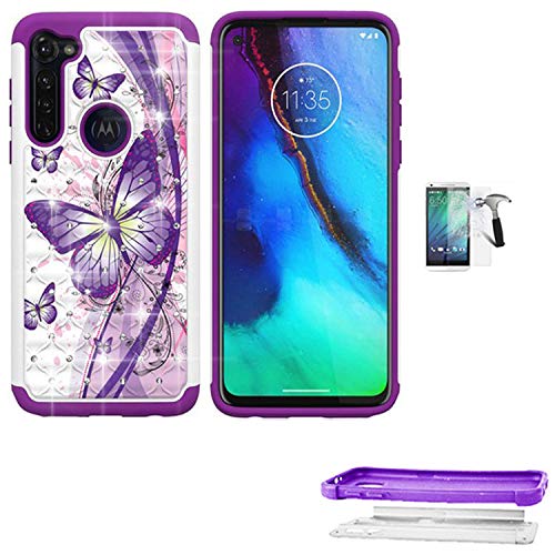 Crystal Butterfly-Purple +Tempered Glass