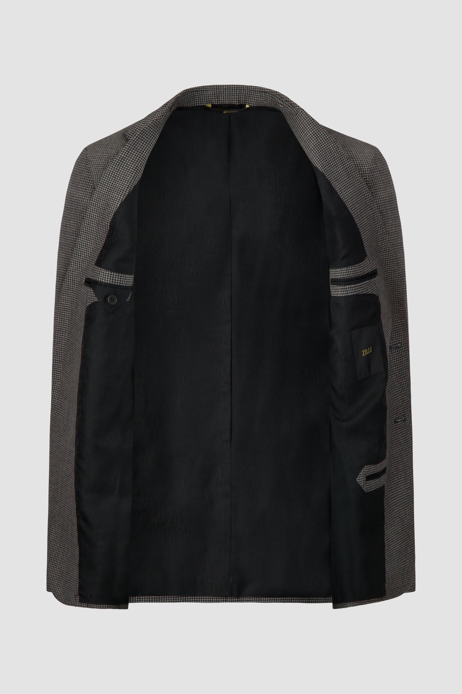 Zilli Grey/Black Paris Whole Lined Blazer for Men - Premium Wool Blend Tailored Jacket for Business, Office & Formal Events