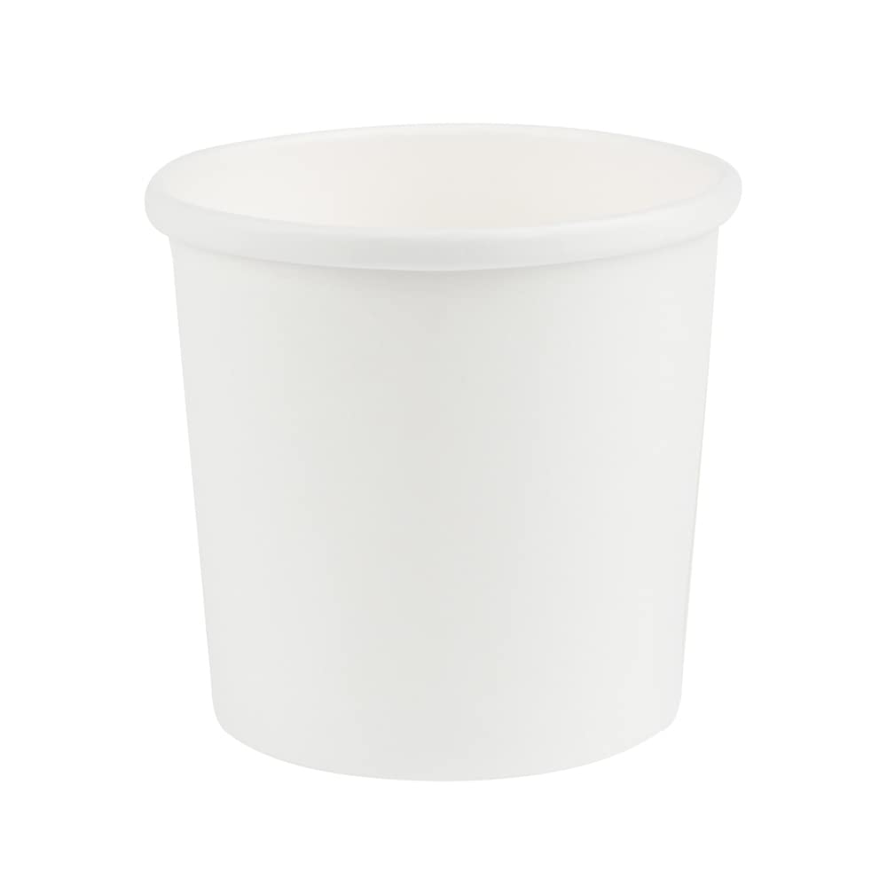 Restaurantware Bio Tek 12oz Disposable Soup Cups - 200 Pack Microwave Safe Paper Containers with Vented Lids (Sold Separately) for Hot & Cold Foods - White To-Go Soup Bowls Perfect for Desserts, Treats, Takeout, Catering & Restaurant Use