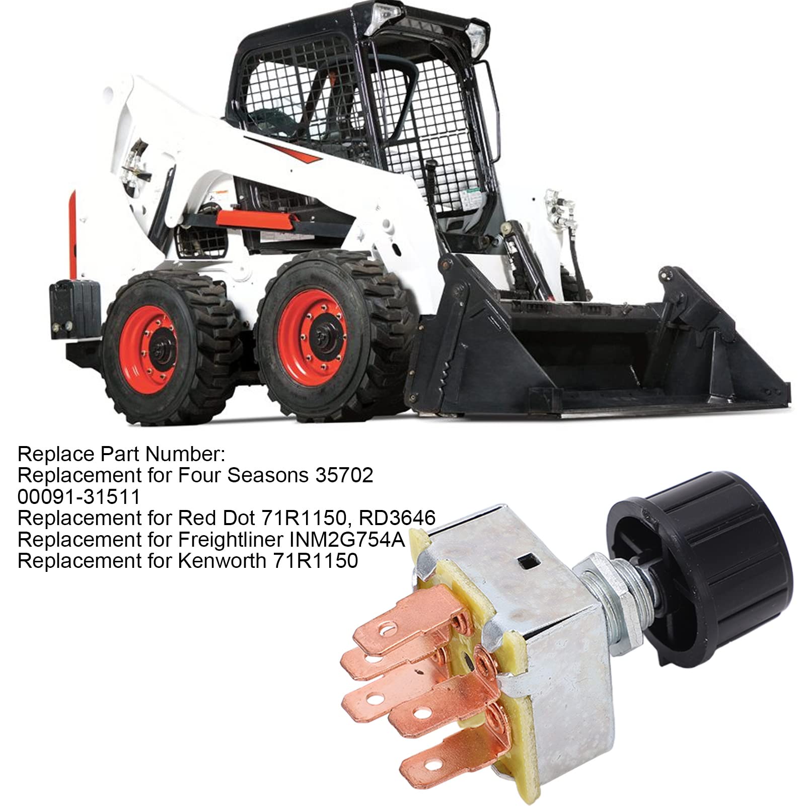3-Speed Blower Switch Rotary AC Replacement for Freightliner Trucks & RVs - Heavy Duty HVAC Control for Cab Comfort