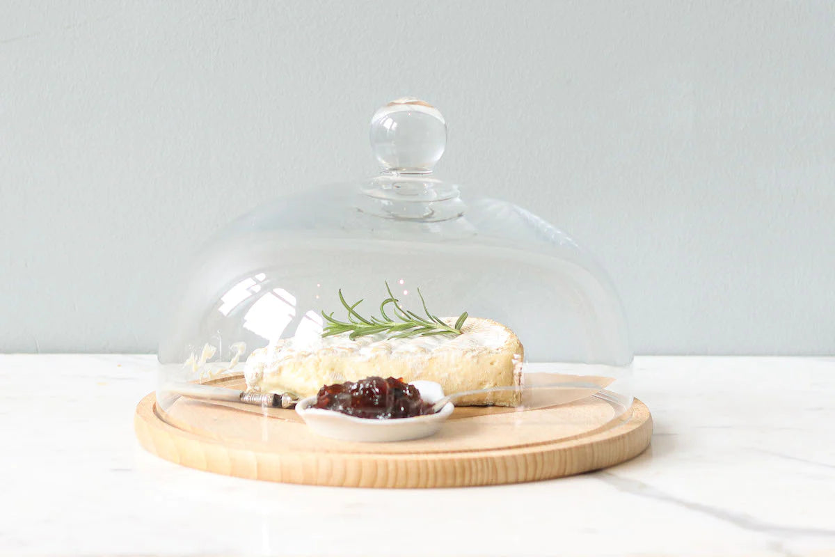 EtuHOME Recycled Glass Dome Cover with Wood Base - Medium Size | Eco-Friendly Display Case for Collectibles, Jewelry & Home Decor | Perfect for Wedding Centerpieces, Tabletop Displays & Gift Presentation
