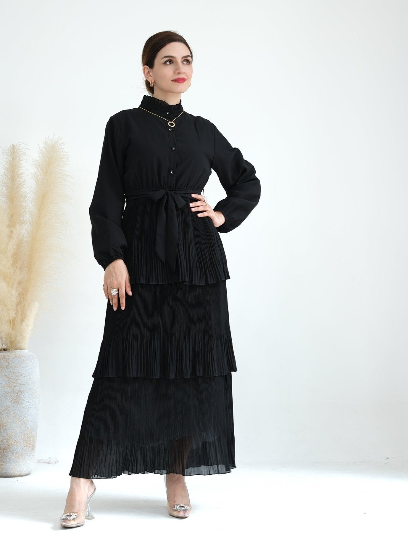 Fleur Maxi Dress for Women - Elegant Black Long Flowy Dress for Summer, Beach, Party & Special Occasions