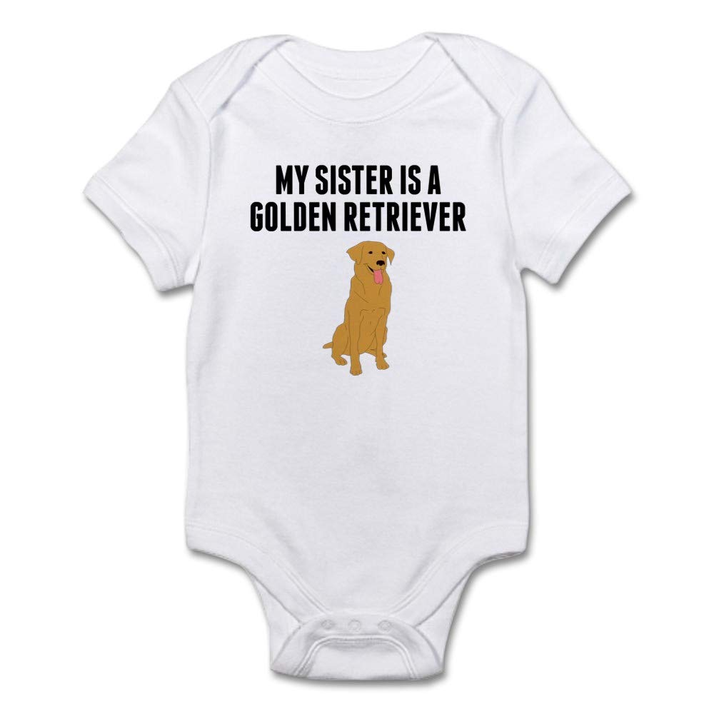 My Sister is A Golden Retriever Baby Bodysuit - Cute Dog Lover Outfit for Infants & Toddlers - Perfect for Sibling Matching, Pet Lover Gifts & Family Photo Shoots