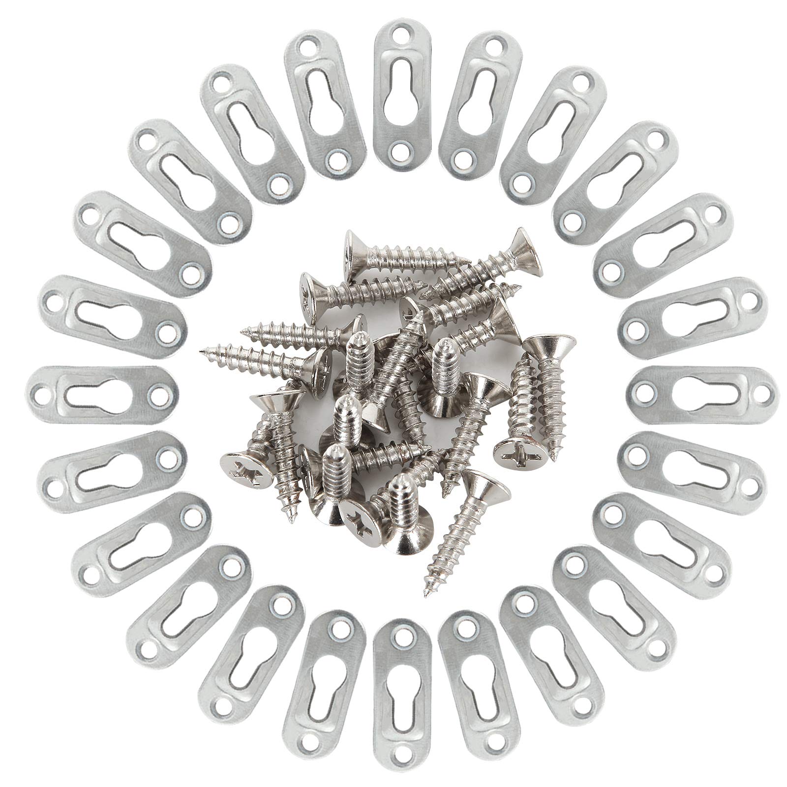 Heavy Duty Metal Keyhole Hangers 100PCS - Picture Frame Hooks for Wall Mounting