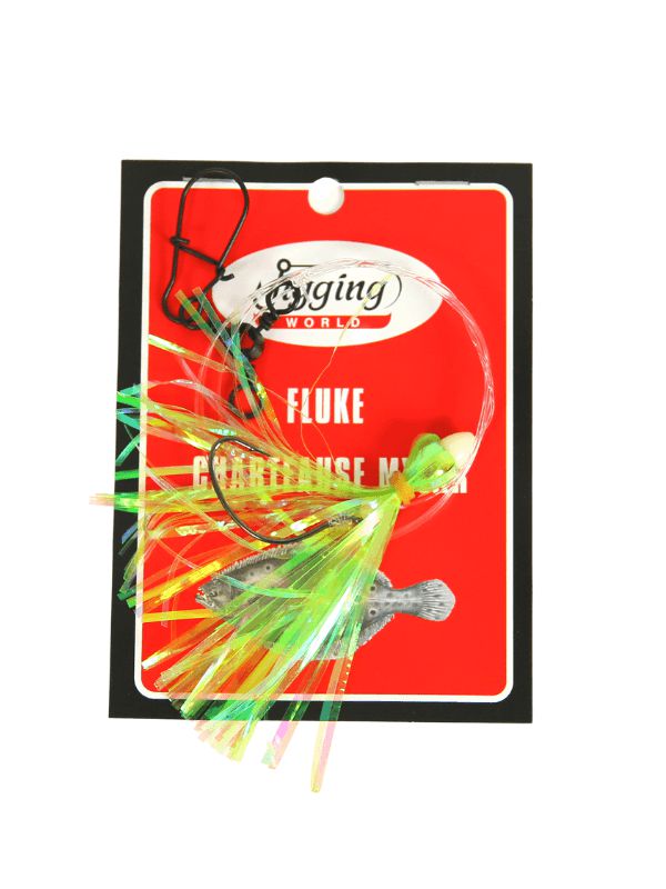 Jigging World Fluke Fishing Rigs with Mylar - Saltwater & Freshwater Fishing Lures for Fluke, Flounder, Bass - Perfect for Pier, Shore & Boat Fishing