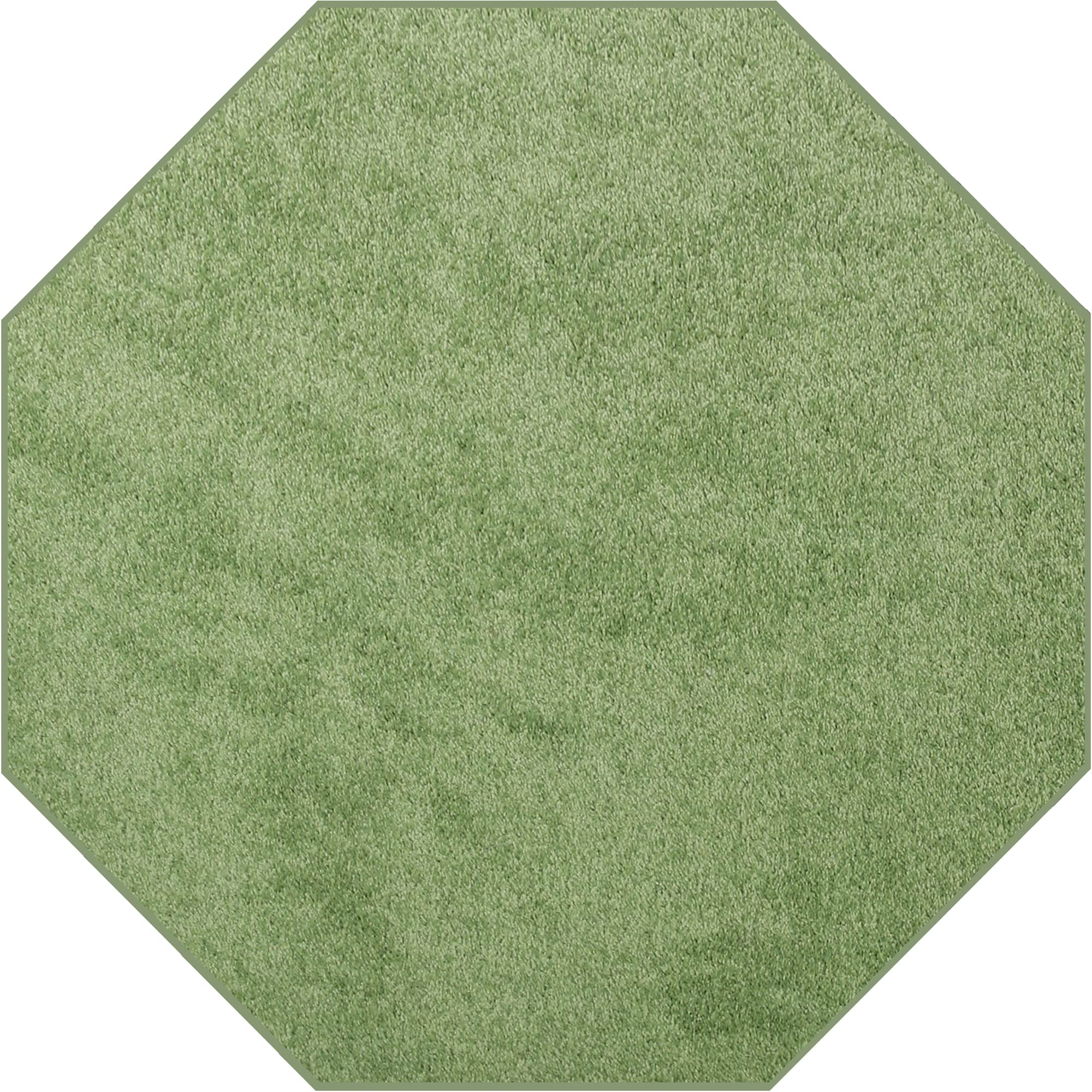 Ambiant Broadway Collection Kids' Favorite Octagon Area Rugs - 3' Lime Green Non-Slip Playroom Rug for Nursery, Bedroom & Play Areas