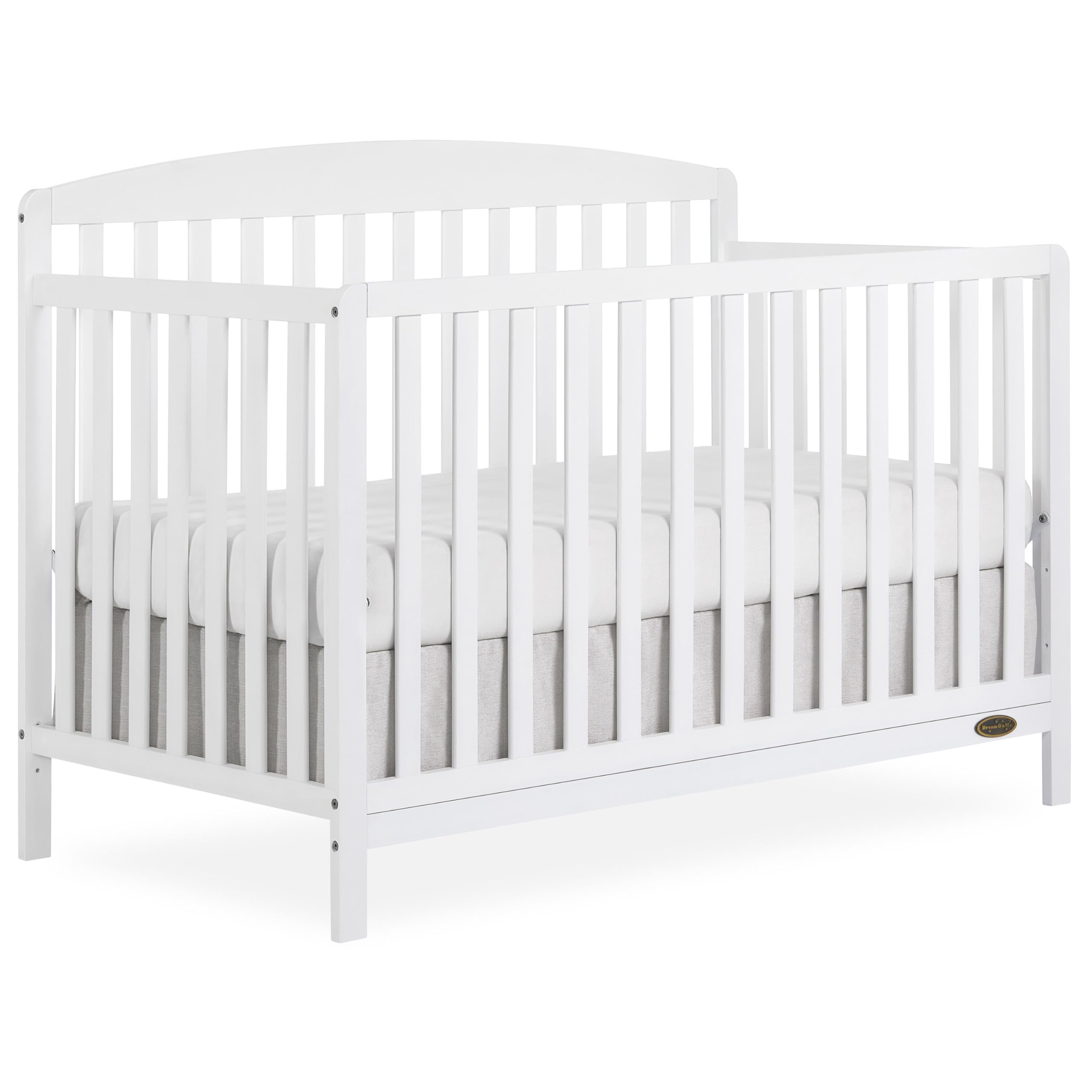 Dream On Me Odelle 5-in-1 Convertible Crib - JPMA & Greenguard Gold Certified, Sustainable Pinewood, 3 Adjustable Mattress Heights, Non-Toxic Finish - Perfect for Nursery, Toddler Room & Growing Families (White)