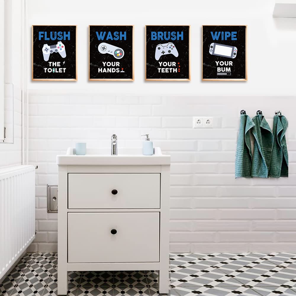 Funny Video Game Wall Art Prints - Set of 4 Unframed 8