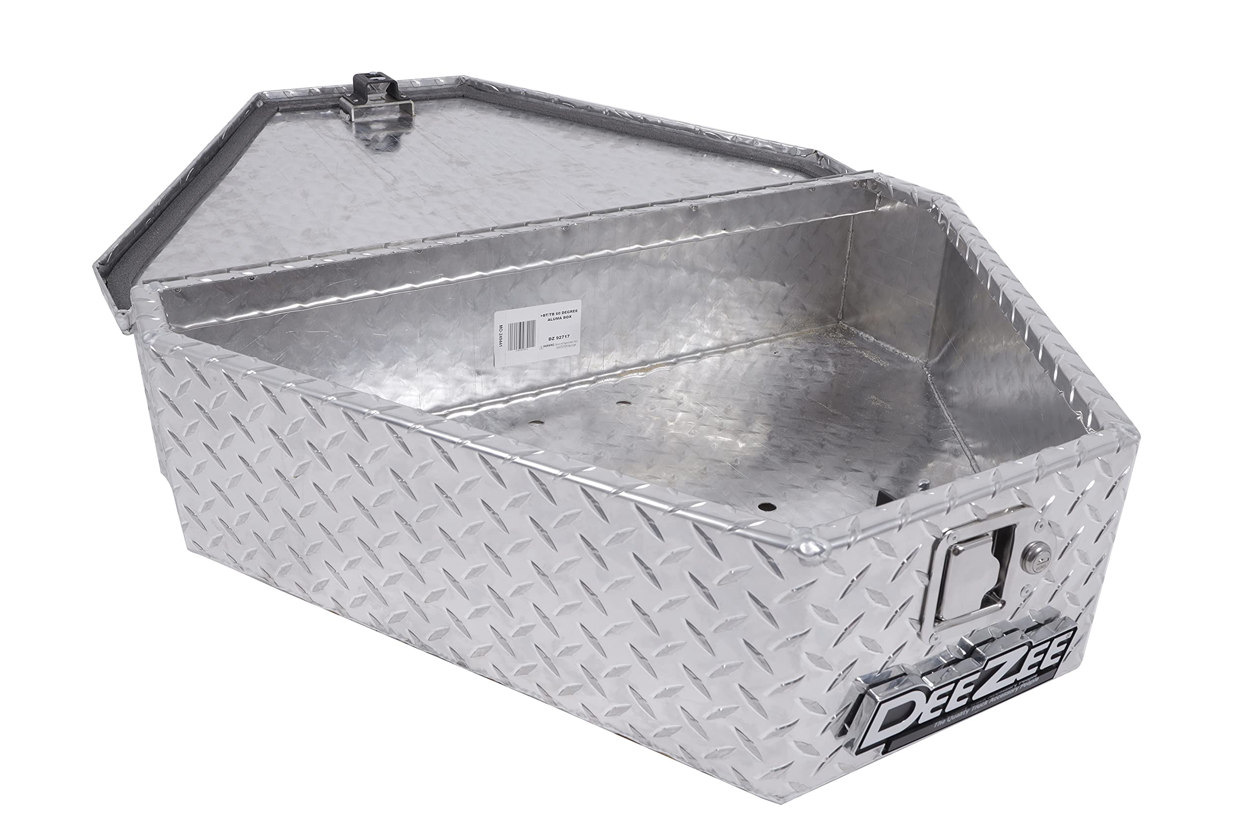 Dee Zee DZ92717 Brite-Tread 60-Degree Triangle Trailer Tool Box - Heavy Duty Storage for Truck, Trailer & RV Accessories - Perfect for Road Trips, Camping & Work Sites