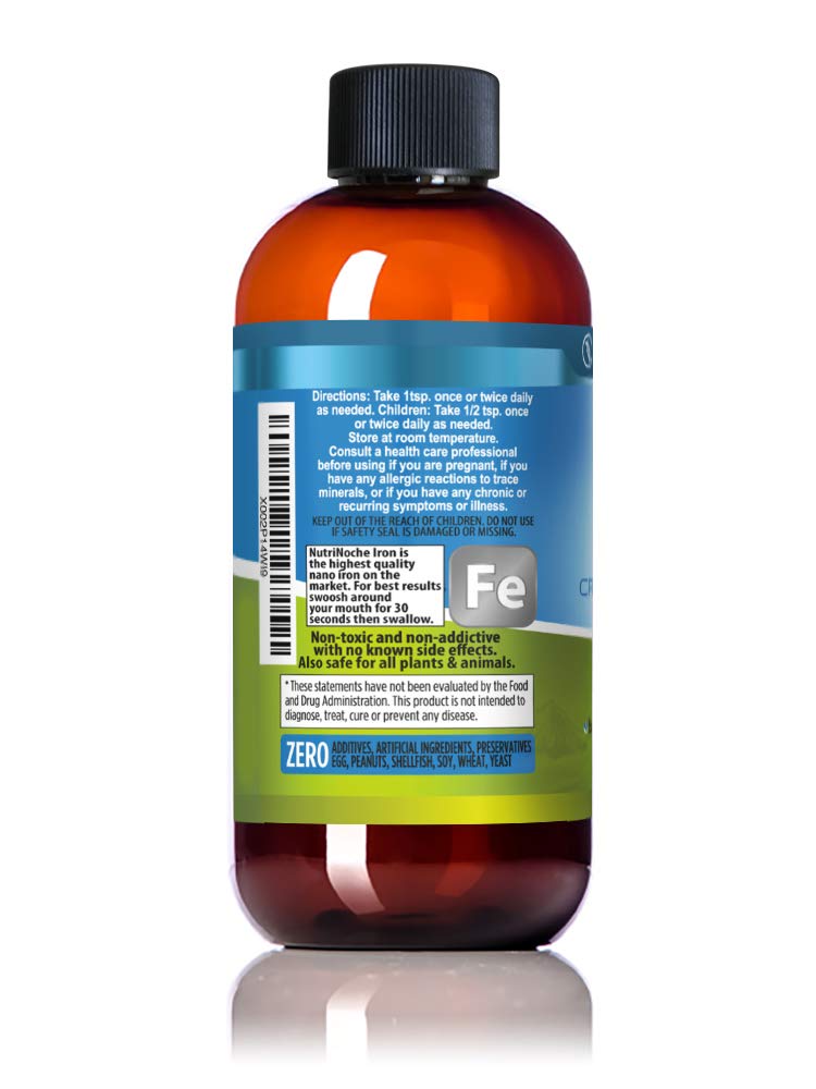 NutriNoche Liquid Iron Supplement - High Potency Vegan Iron Drops for Adults & Kids - Flavorless Sublingual Iron Supplement with Crystalline Iron - Supports Energy & Vitality - Perfect for Anemia, Fatigue & Active Lifestyles