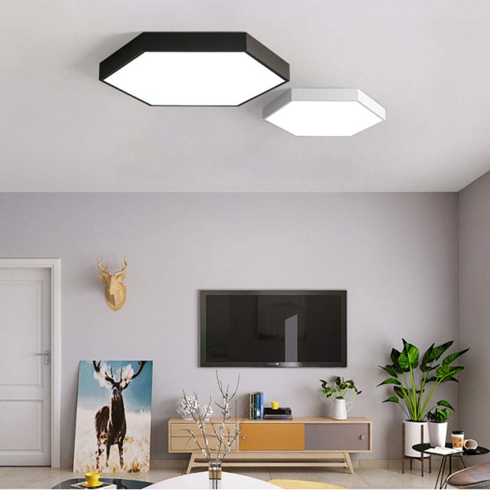 Modern Hexagon Acrylic Flush Mount LED Ceiling Light - 3 Color Temperature Adjustable, Dimmable Macaron Style Lighting Fixture for Bedroom, Living Room, Kids Room & Nursery - Perfect for Ambient, Task and Accent Lighting
