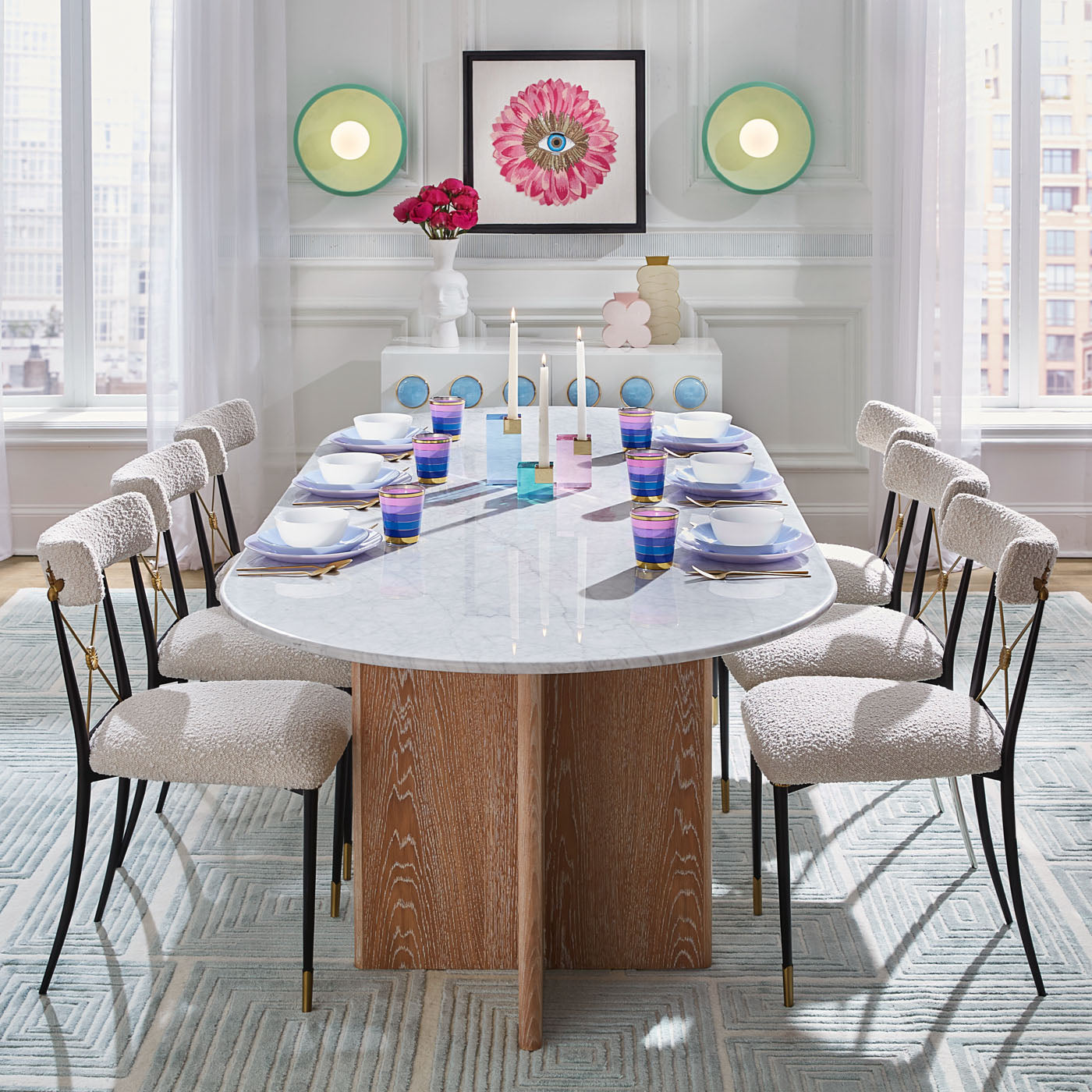 Ether 5-Piece Dinnerware Set - Elegant Porcelain Plates, Bowls & Cups for Family Dining, Entertaining & Special Occasions