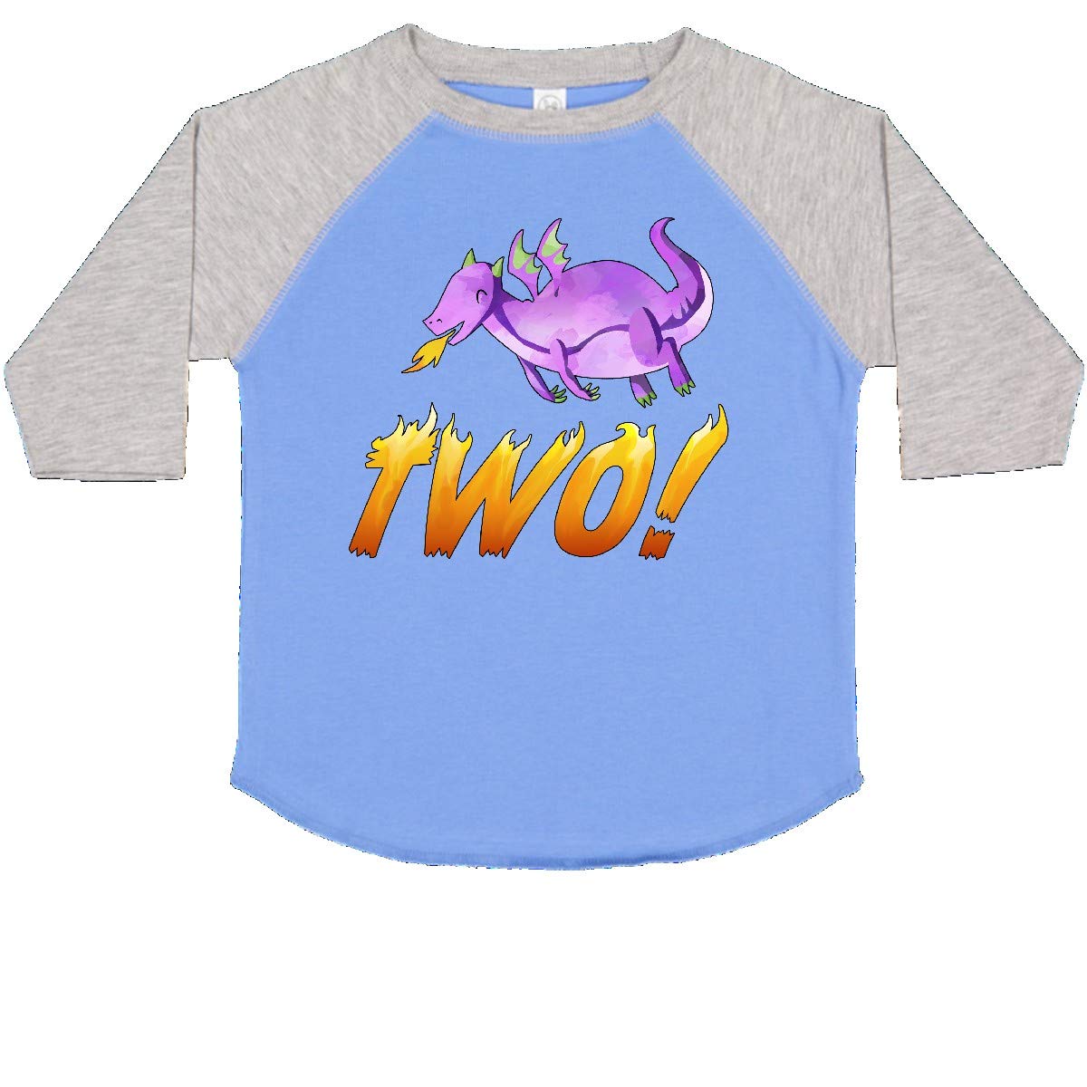 Purple Dragon Toddler T-Shirt - Fire Breathing Birthday Graphic Tee for Boys & Girls - Perfect for 2nd Birthday Parties & Playdates
