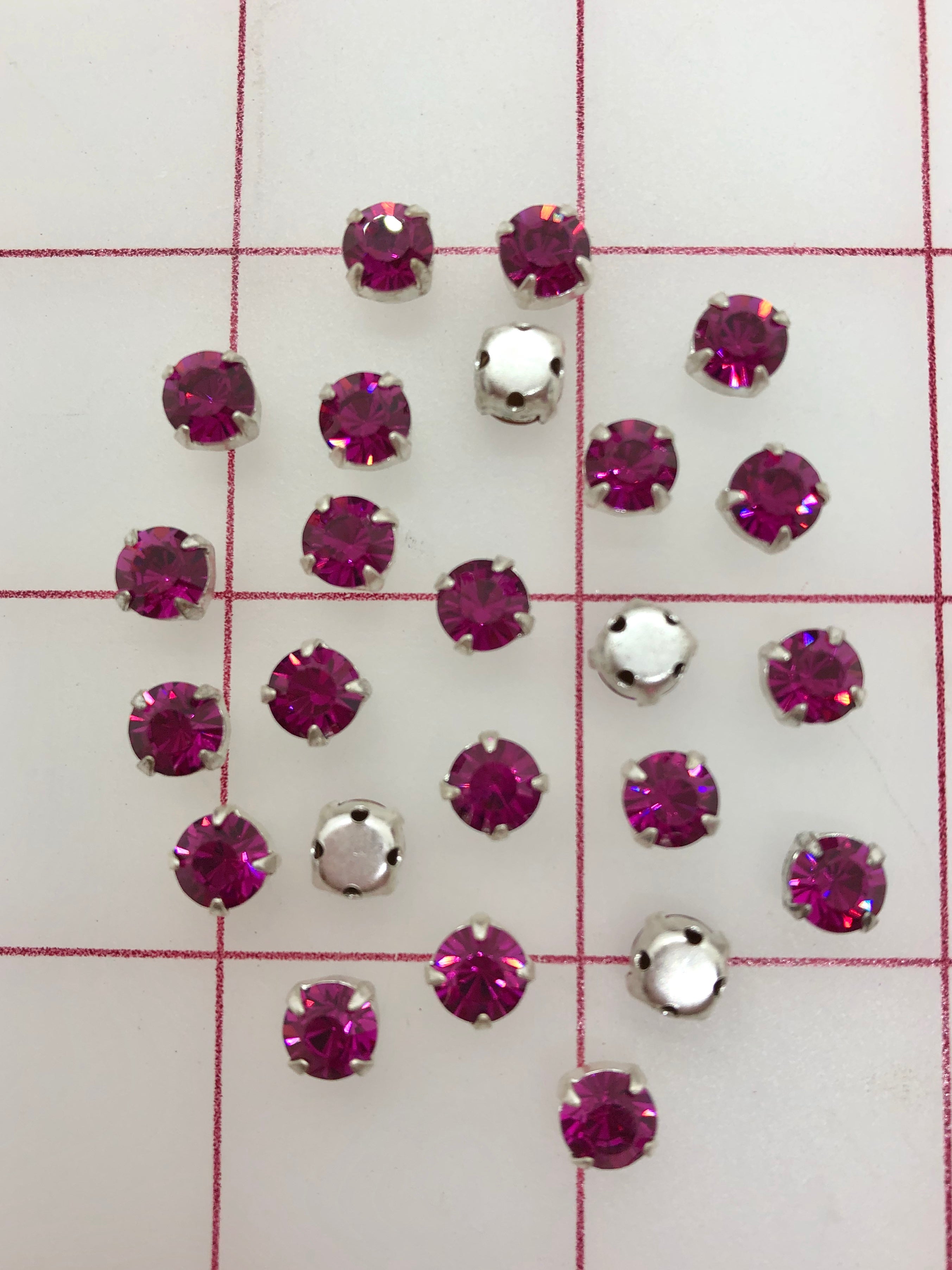 Swarovski Amethyst Rhinestones 24-Pack - 29SS Chaton Montees for Jewelry Making, DIY Crafts, and Fashion Accessories