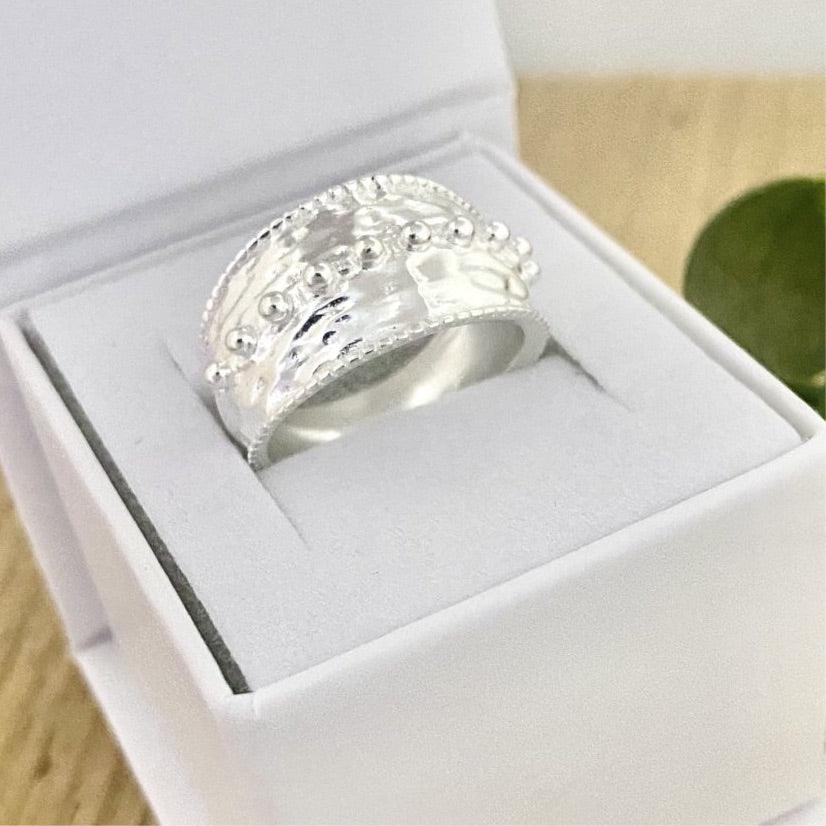 Laihas Prestige Kaye Sterling Silver Boho Ring for Women - Handmade 925 Silver Hippie Stacking Ring - Perfect for Festival, Boho Chic & Everyday Wear